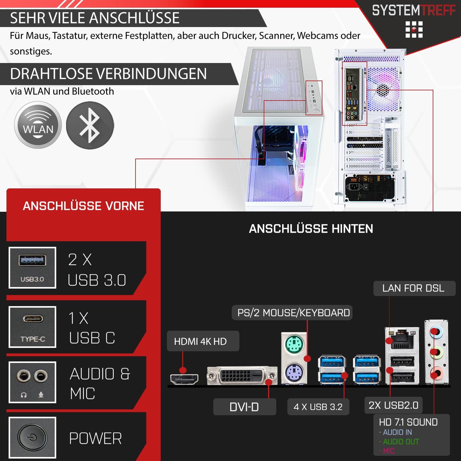 SYSTEMTREFF Gaming-PC (AMD 5600 5600, Nvidia GeForce RTX 5050, 16 GB RAM, Luftkühlung)