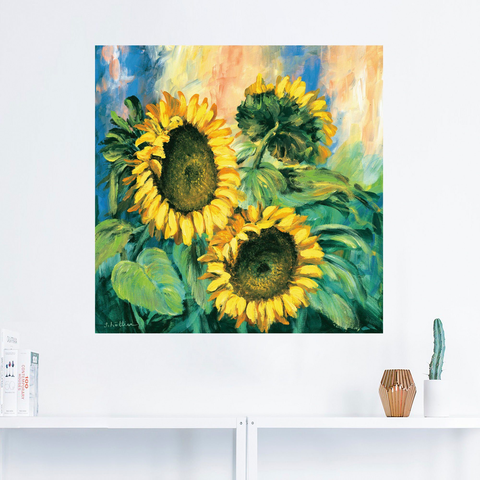 Artland Wandbild II, Leinwandbild, Sonnenblumen versch. Wandaufkleber Poster (1 Blumen als oder in Größen St)