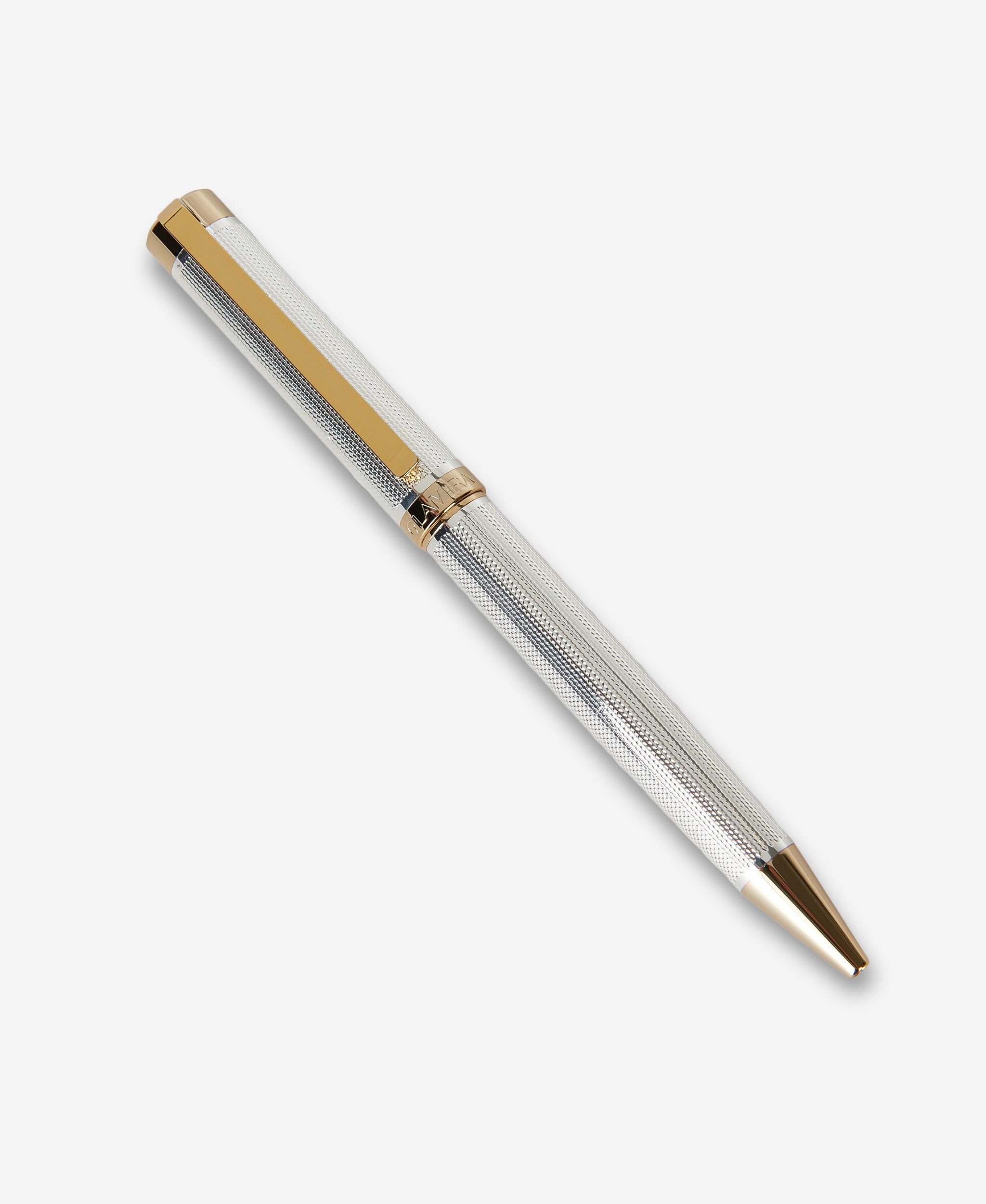 GLAMIRA Kugelschreiber Kugelschreiber - Silber mit Gravur, (1-tlg), graviertes silbernes Messinggehäuse, Stahlclip