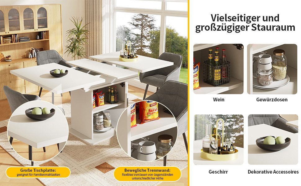 i@home Essgruppe (5-tlg), Ausziehbarer Esstisch mit günstig online kaufen