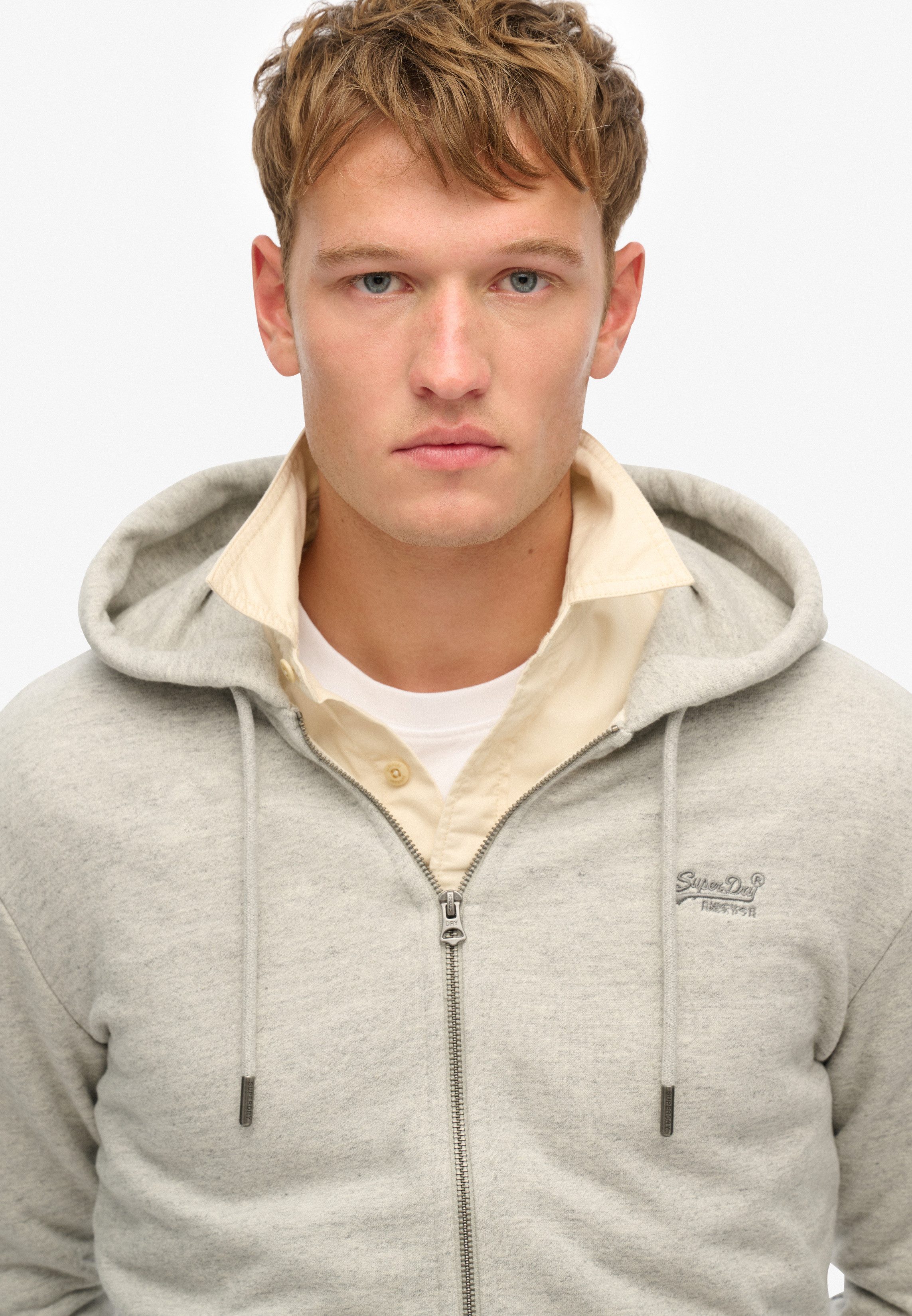 Superdry Kapuzensweatjacke ESSENTIAL LOGO ZIP HOODIE HB Baumwollmischung, slim fit