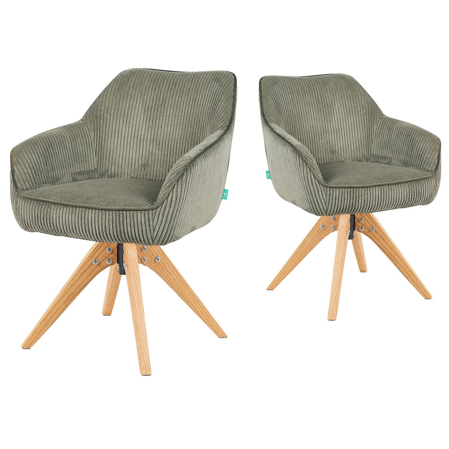 DUBI Möbel Polsterstuhl Mika-Finn 2er-Set, Federkern, günstig online kaufen