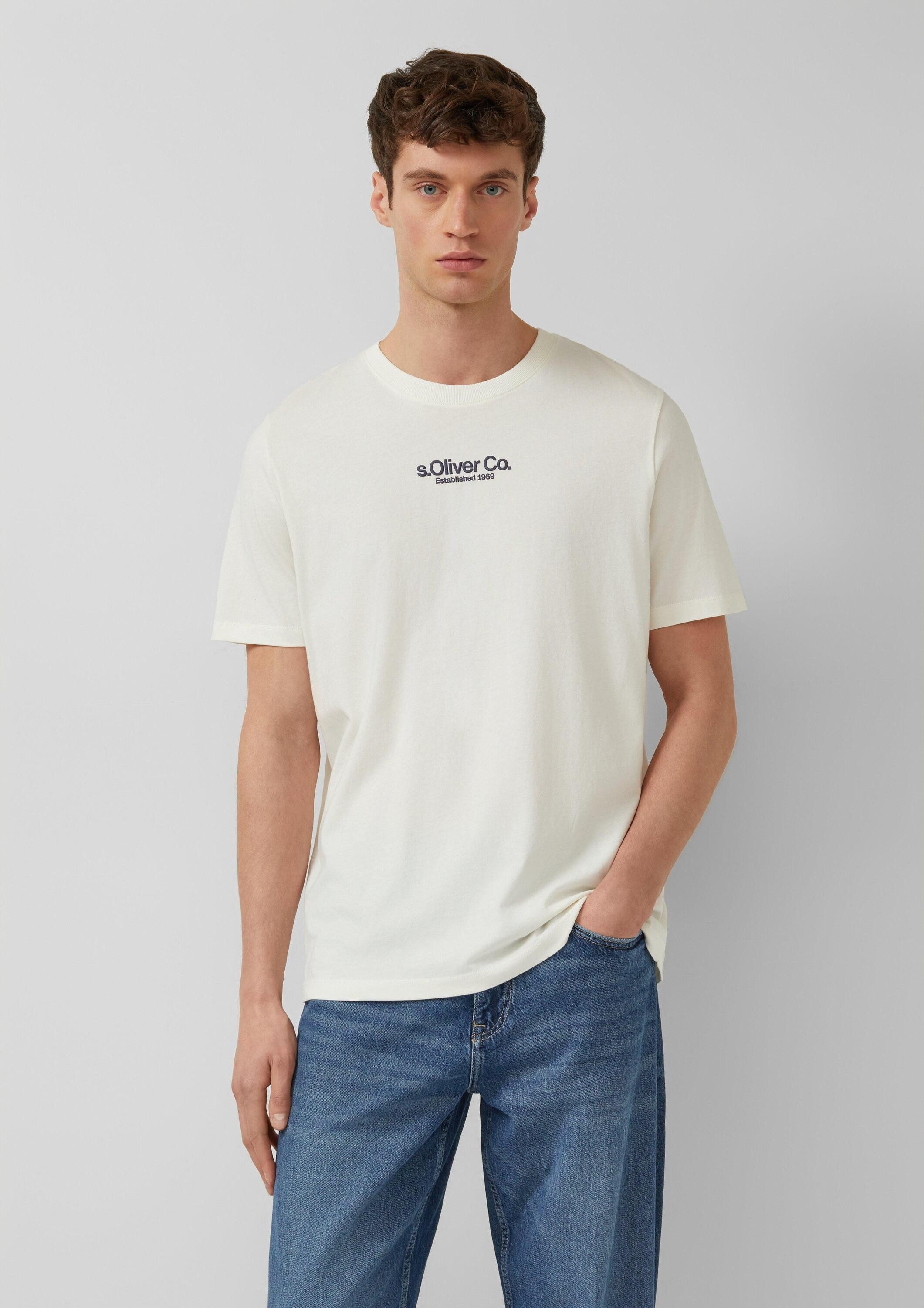 s.Oliver Kurzarmshirt T-Shirt T-Shirt mit Crew Neck und Logoprint
