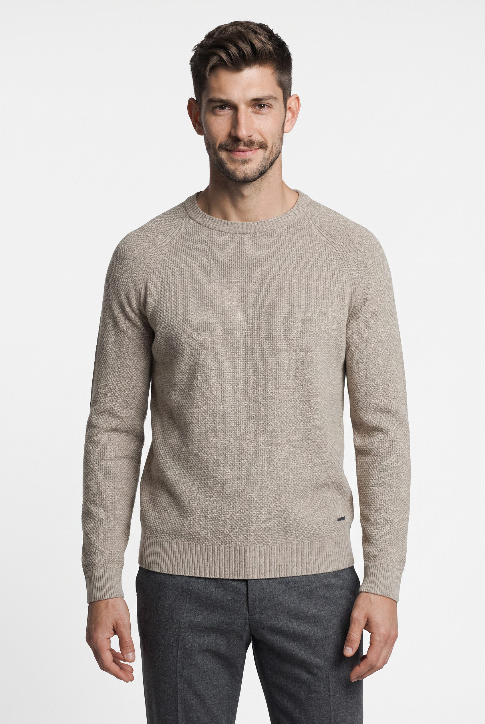 JOOP! Rundhalspullover Nadion Modern fit, modische Strickstruktur