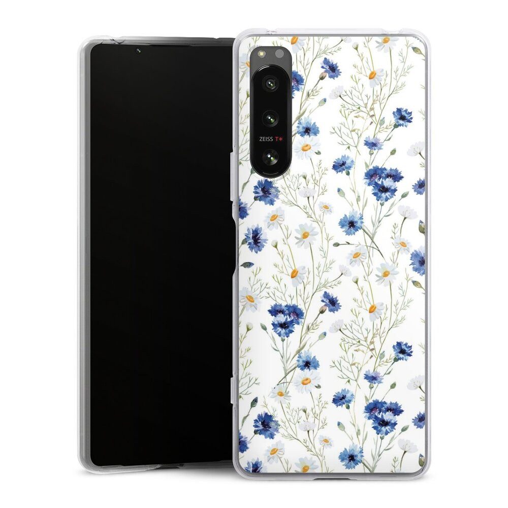 DeinDesign Handyhülle Muster Blume Blumen Flower Pattern 6, Sony Xperia 5 IV Silikon Hülle Bumper Case Handy Schutzhülle