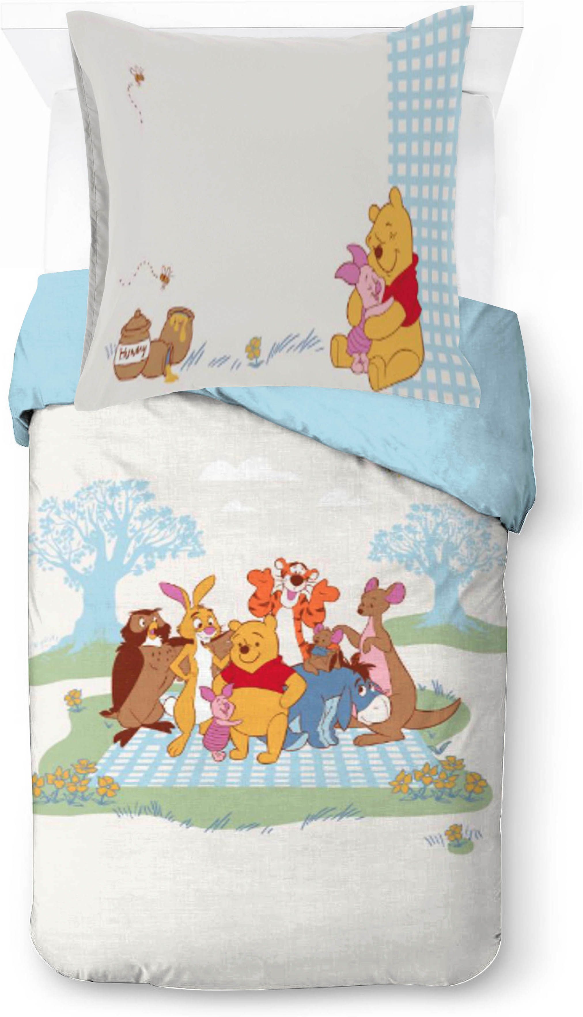 Disney Kinderbettwäsche Winnie The Pooh Party, Linon, 2 teilig, 100% Baumwolle