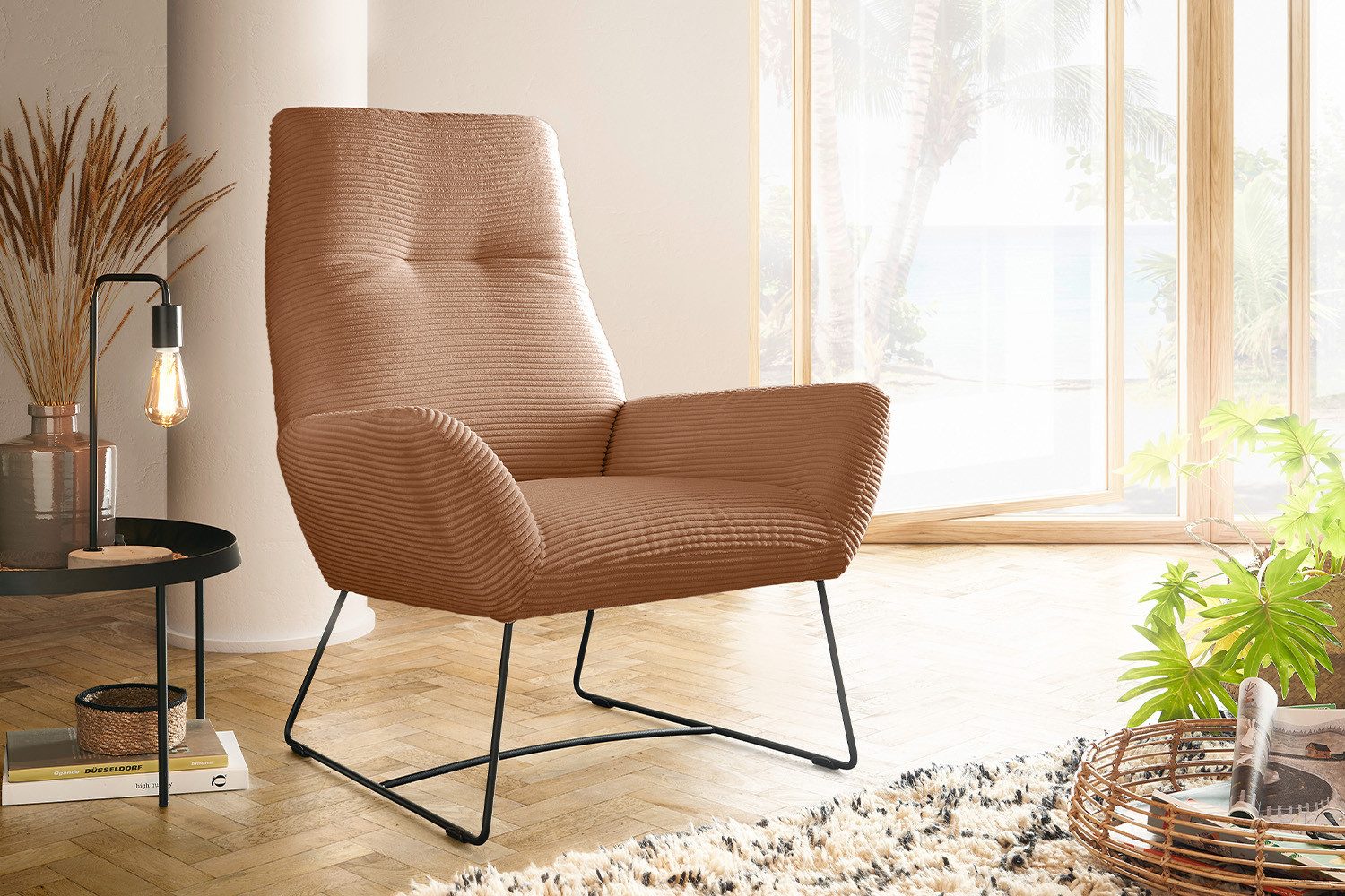 KAWOLA Sessel BISA, Cord verschiedene Farben