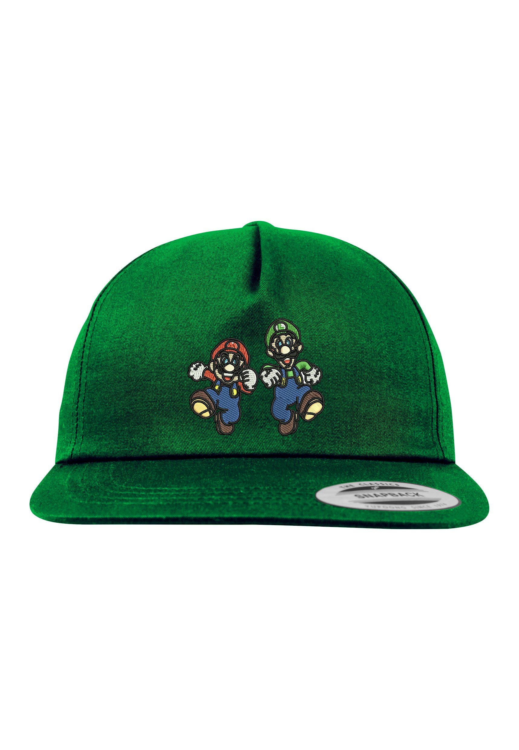 Youth Designz Baseball Cap Mario & Luigi Unisex Snapback Cap mit modischer Logo Stickerei Flaschengrün