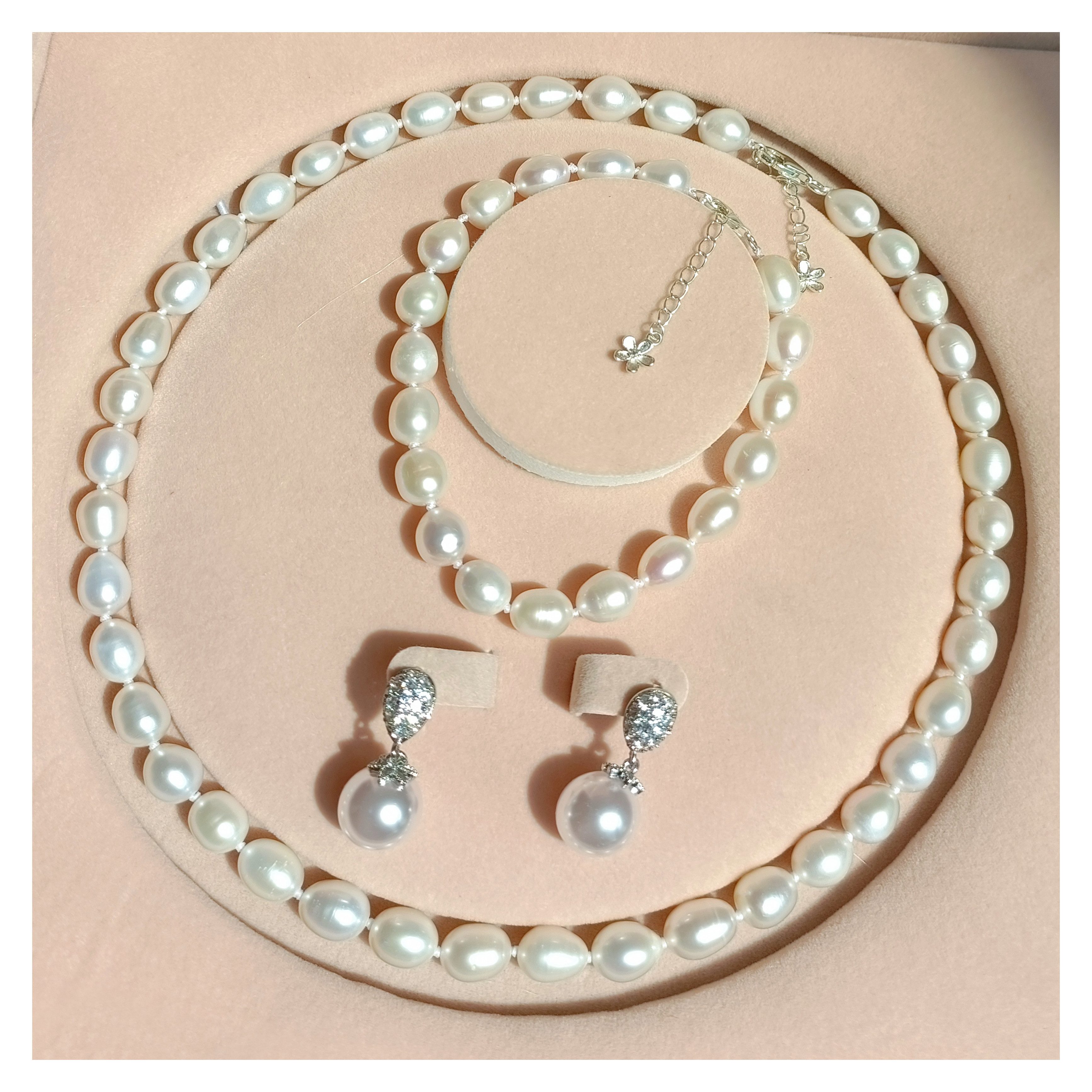 ibettertec Perlenketten-Set Perlenkette 8-9mm Süßwasserperlen Pearls günstig online kaufen