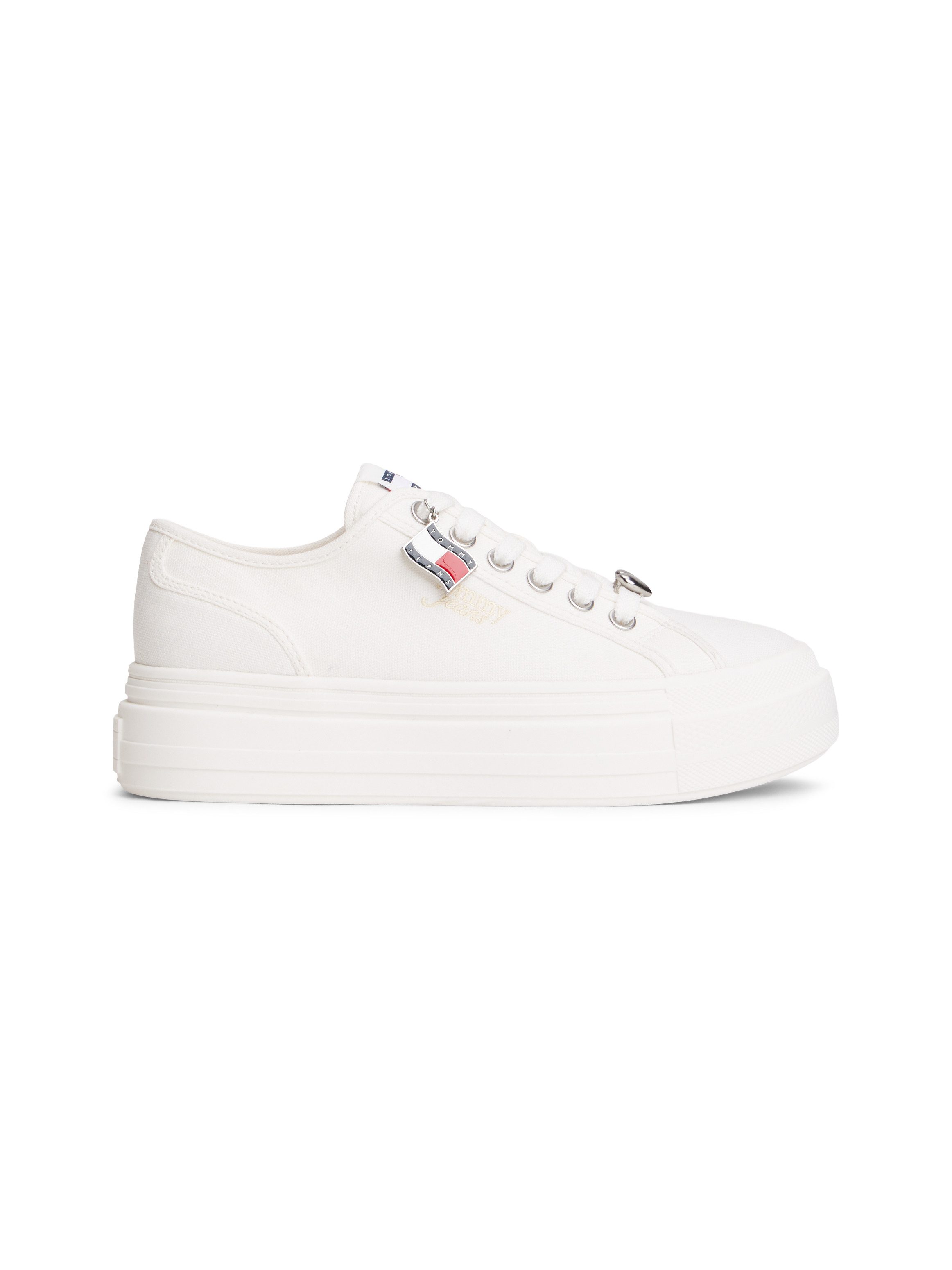 Tommy Jeans TJW FLATFORM SNEAKER CHARMS Plateausneaker Halbschuh, Schnürer, Freizeischuh mit kleiner TJ-Flagge als Anhänger – Bild 4 von 5
