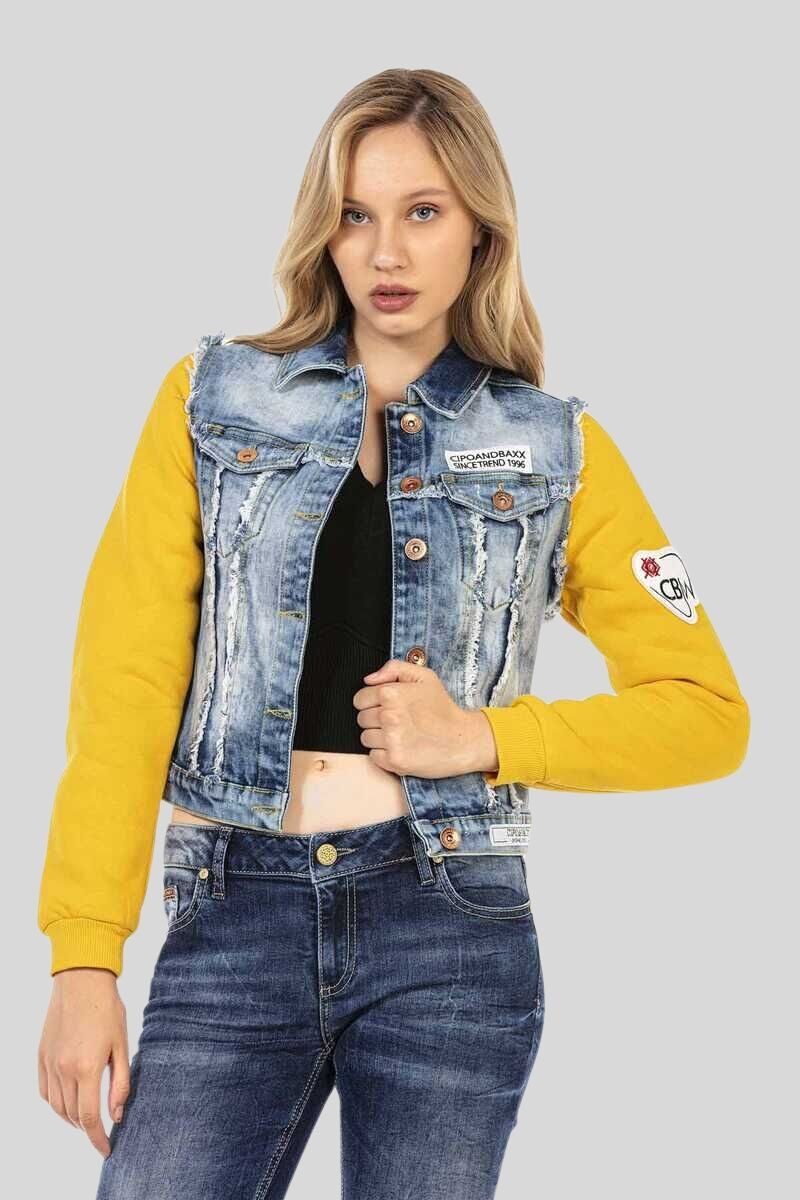 Cipo & Baxx Jeansjacke Jacken mit Sweat-Ärmeln