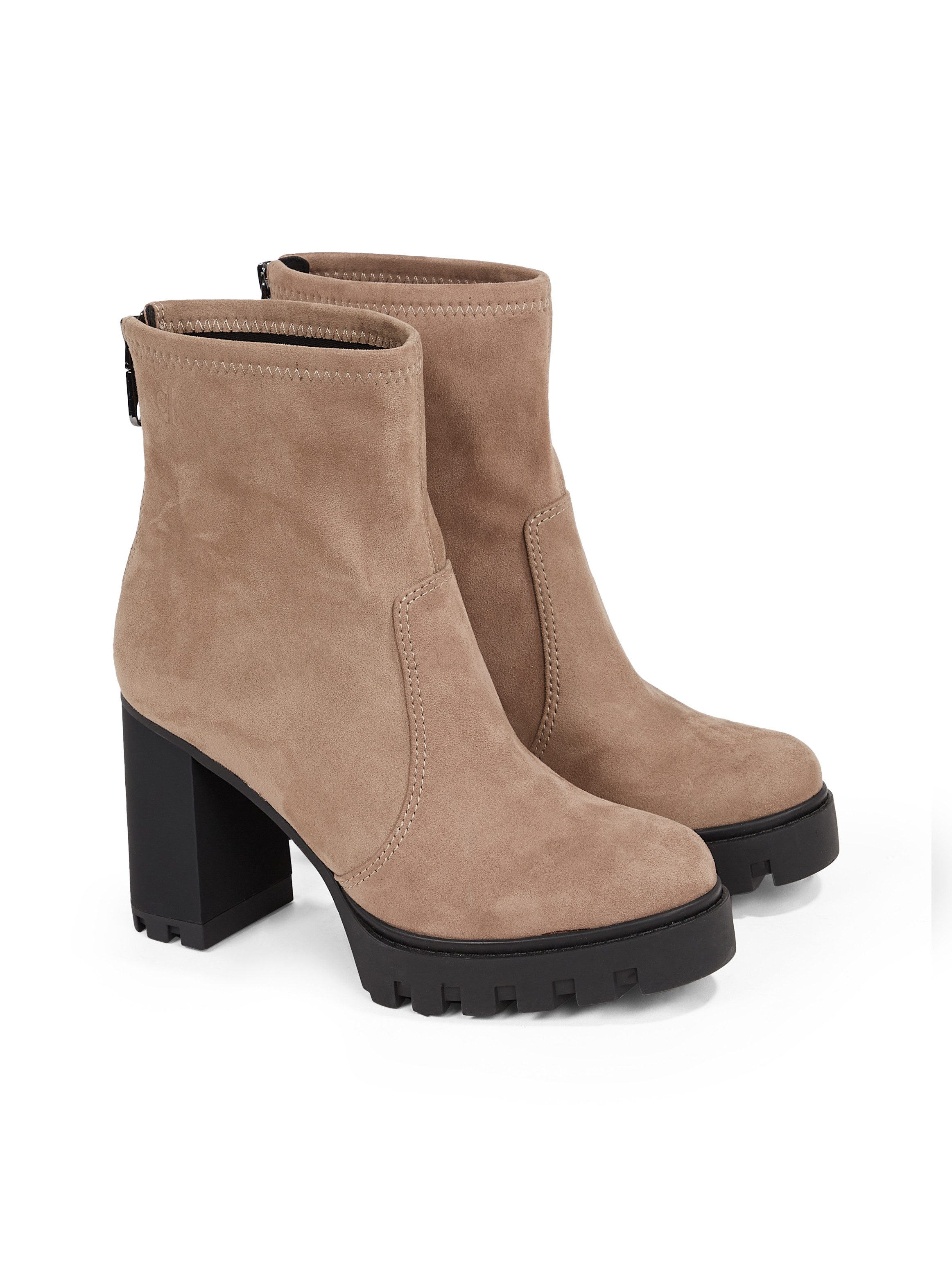 Calvin Klein Jeans HEEL PLATFORM ZIP BOOT SS High-Heel-Stiefelette, Blockabsatz, Plateau, Stiefelette, praktischer Fersenreißverschluss