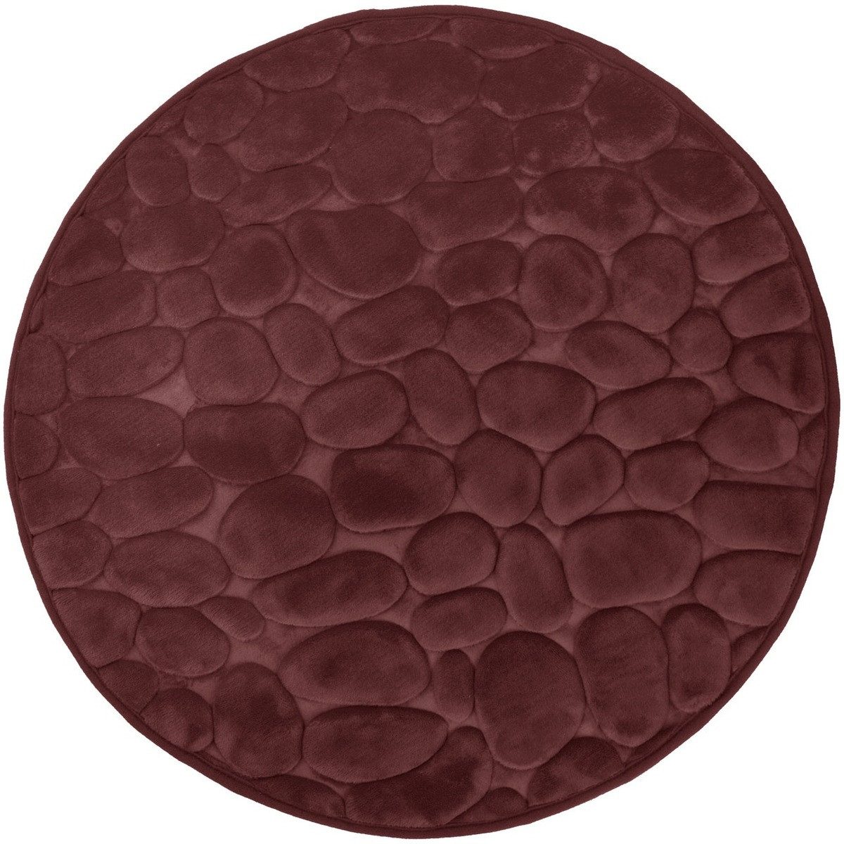 Euroshowers GmbH Badematte Memory Foam Bellarina Weinrot Ø60 cm, Memory funktion, Rutschhemmende Beschichtung auf der Unterseite, 100% polyester, memory foam (stoppning), latex SBR, Rund, Memory funktion, Rutschhemmende Beschichtung auf der Unterseite