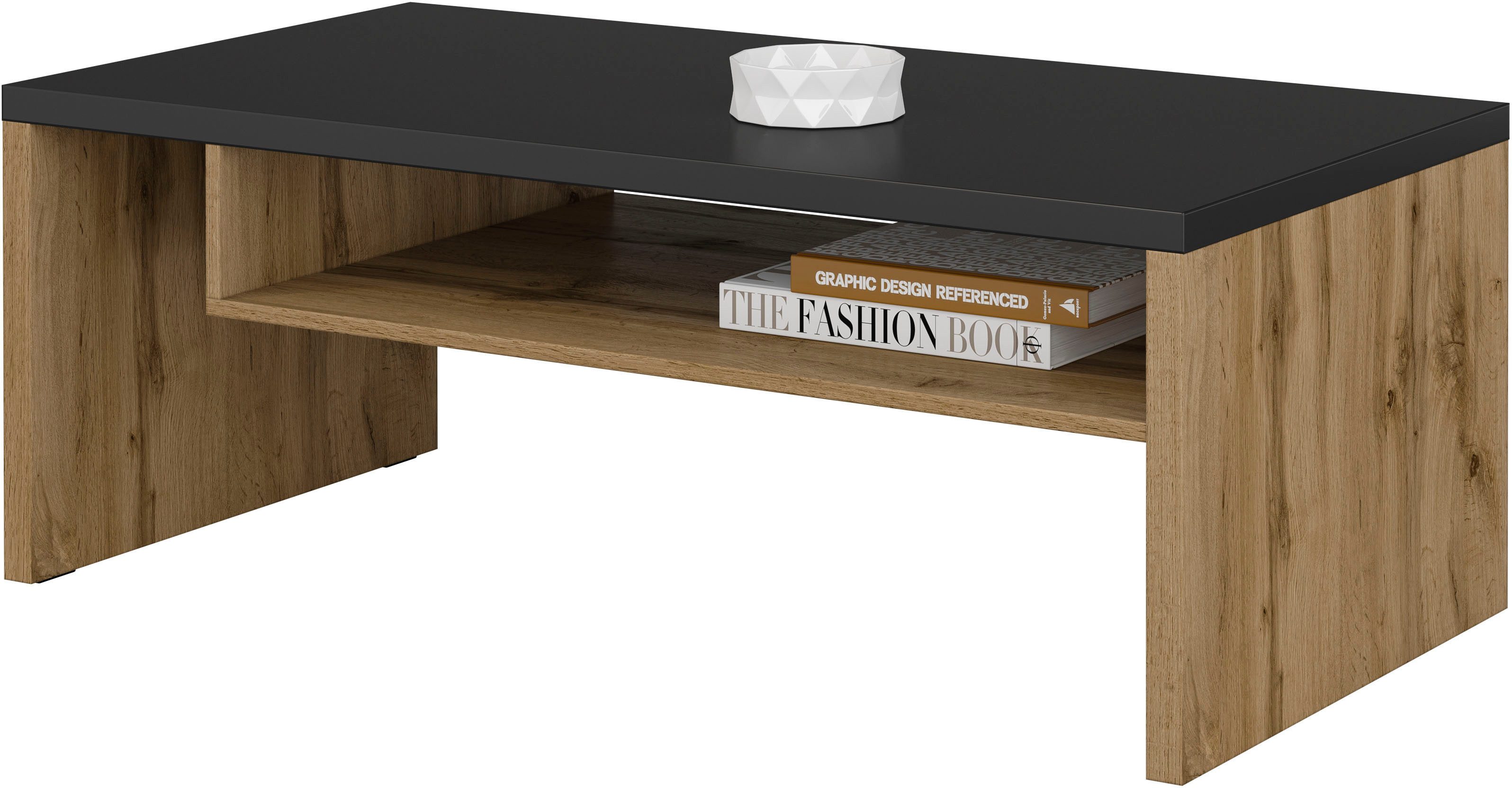 OTTO home Couchtisch Cross, Breite 120 cm, moderner Sofatisch für Wohnzimmer, Tisch mit offenem Fachboden