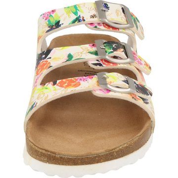 SUPERSOFT Damen Schuhe Komfort Sandale Lederfußbett 274-855 White Flower Pantolette