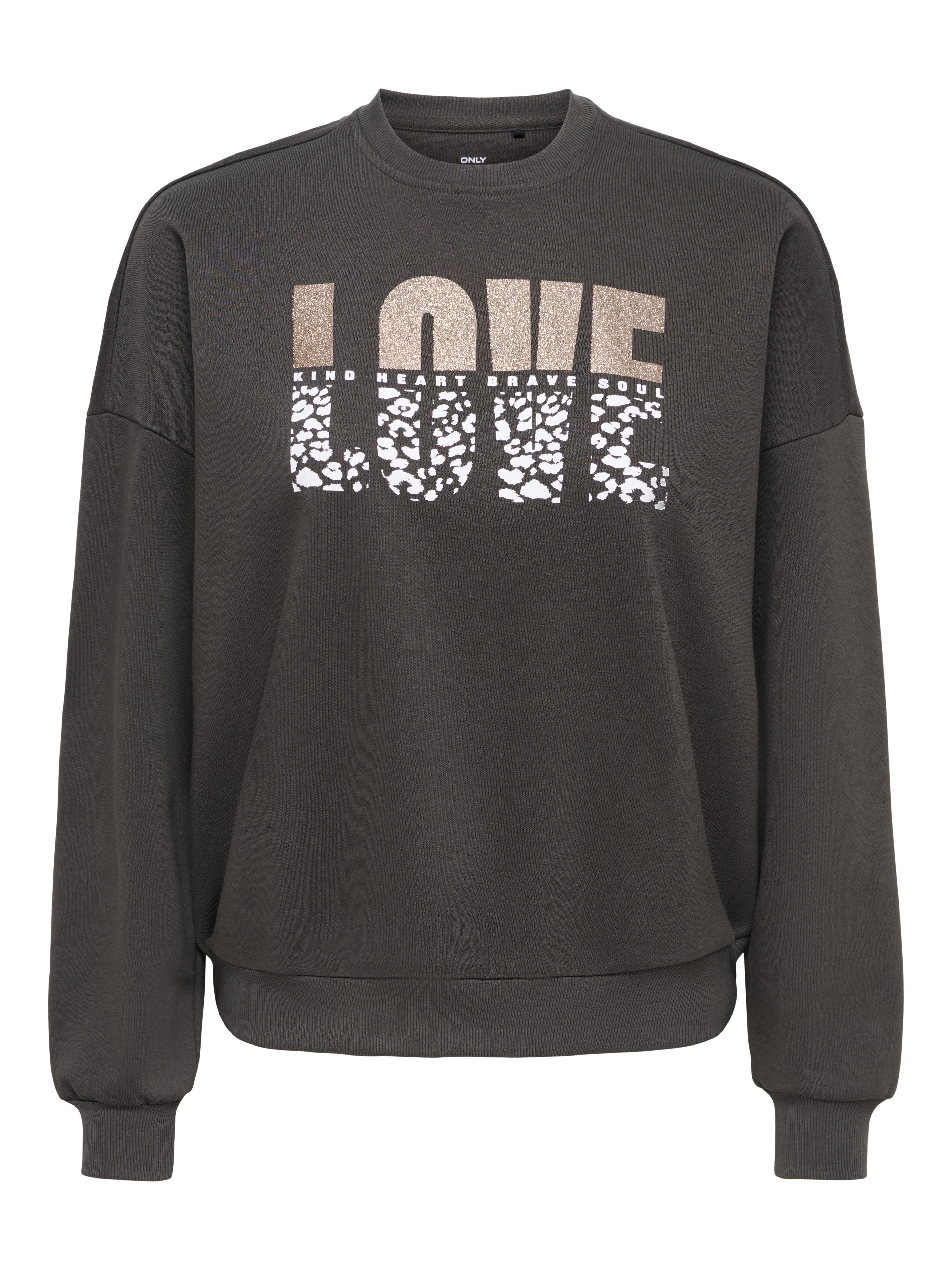 ONLY Sweatshirt ONLTAMMIE L/S LEO PRINT O-NECK SWT Baumwollmischung, regular fit
