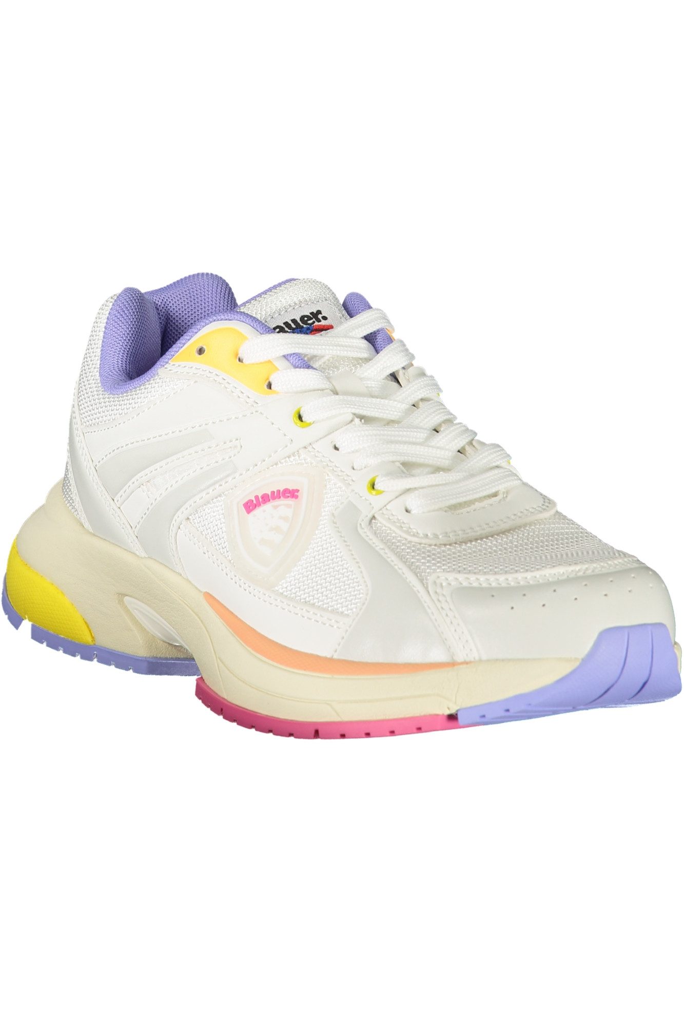 Blauer Sneaker Damen-Sportschuh in Weiß mit bunten Details und
