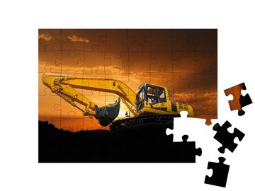 puzzleYOU Puzzle Crawler Bagger auf einer Baustelle, 48 Puzzleteile, puzzleYOU-Kollektionen Bagger