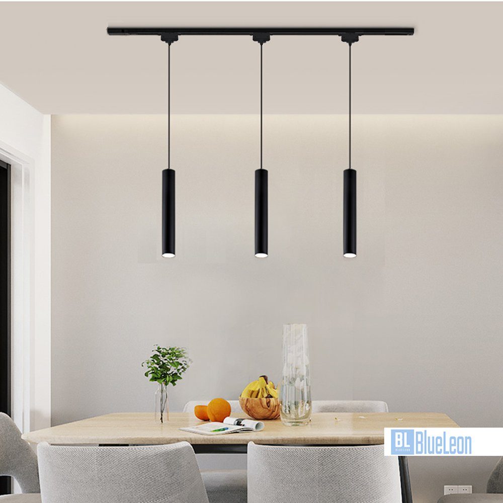 BlueLeon Schienensystem-Sets BL-2WT Schienensystem 3x Hängeleuchte + Schiene, Alu GU10 erweiterbar