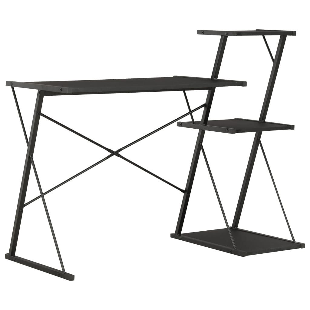 Schreibtisch Schreibtisch mit Regal Schwarz 116×50×93 cm