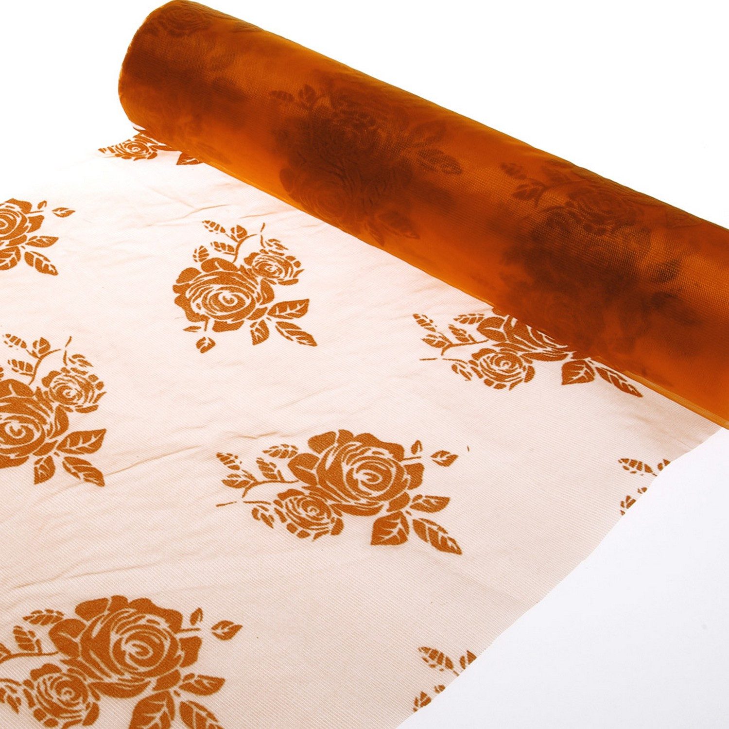 Deko AS Tischläufer Organza-Tischläufer "Persimone Roses" - 28 cm - Rolle 15 Meter - 71… (1-tlg, 1 Rolle Tischläufer), Strapazierfähig