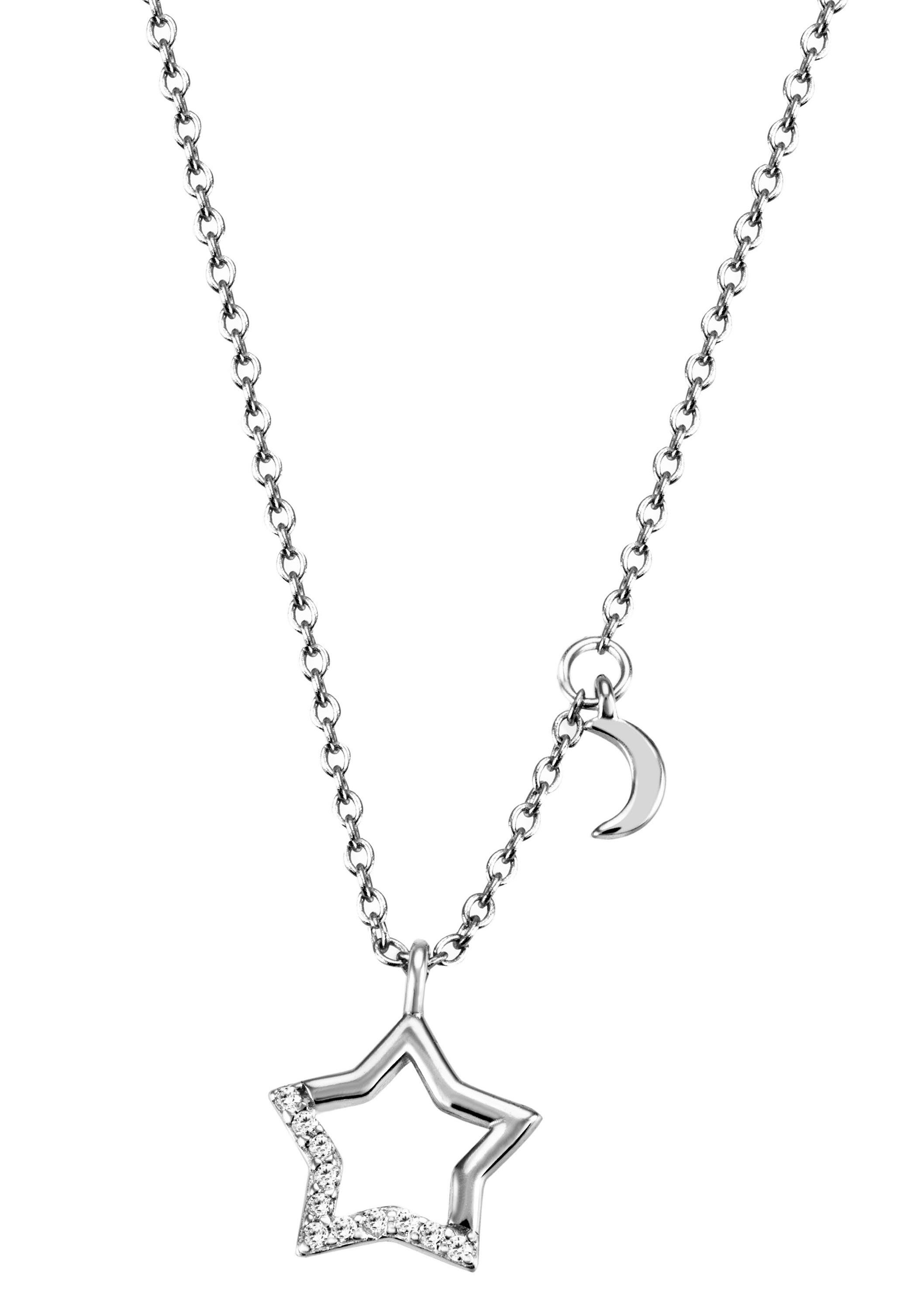 Firetti Kette mit Anhänger Schmuck Geschenk Silber 925 Halsschmuck Halskette Ankerkette Stern, mit Zirkonia (synth)