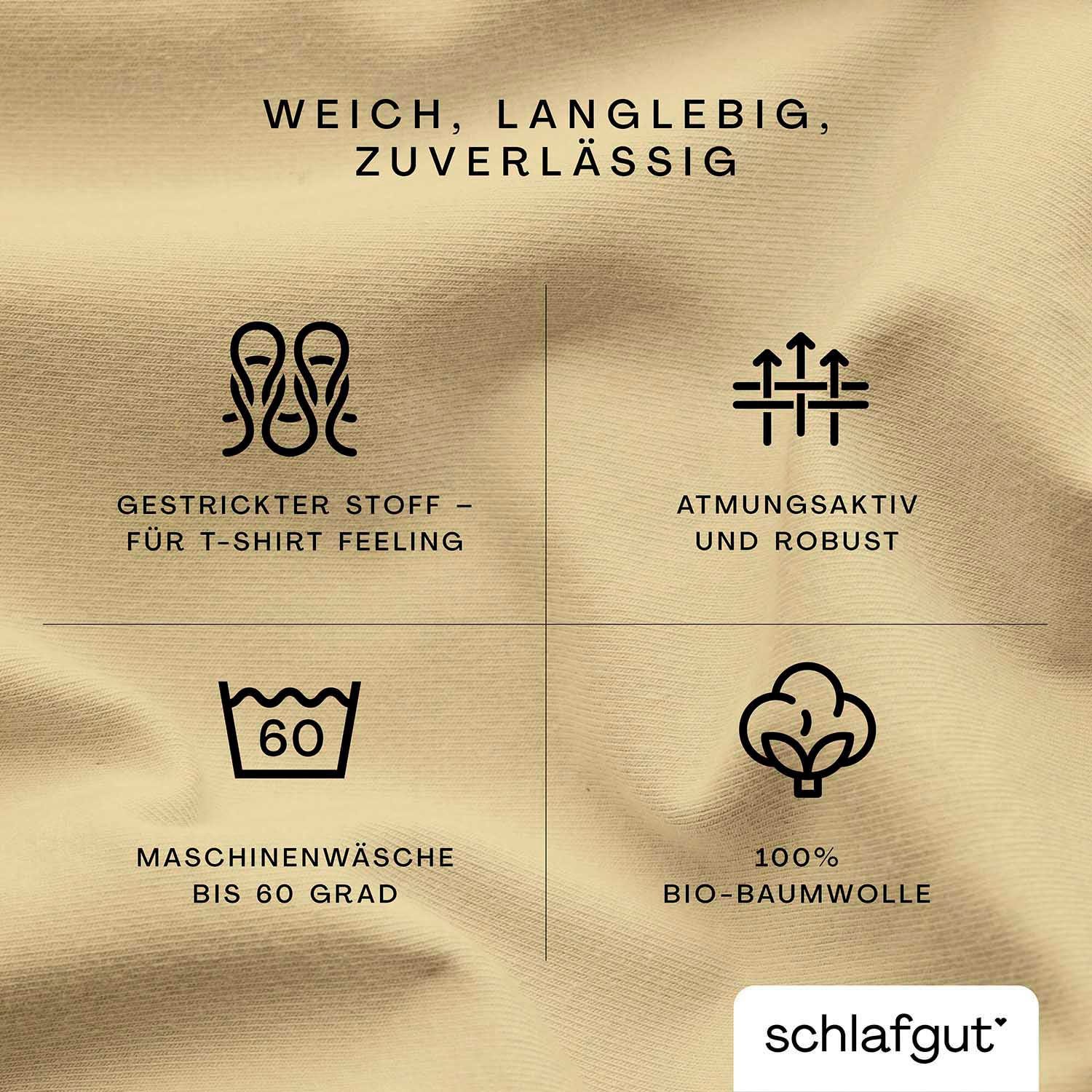 bis langlebig, u.a. Bettlaken Höhe, cm Matratzen Gr. Stück), Schlafgut, 180x200 25 für weich 100% cm, Jersey, CASUAL yellow zuverlässig, rundum, Spannbettlaken (1 90x200, Bio-Baumwolle, mid Gummizug: 140x200 in oder