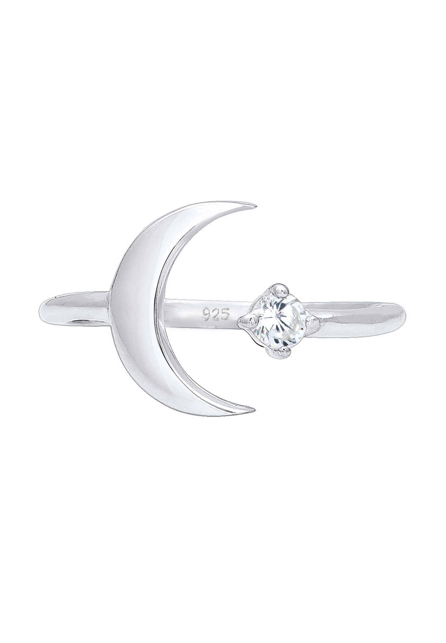 Elli Fingerring Halbmond Zirkonia Weiß 925 günstig online kaufen