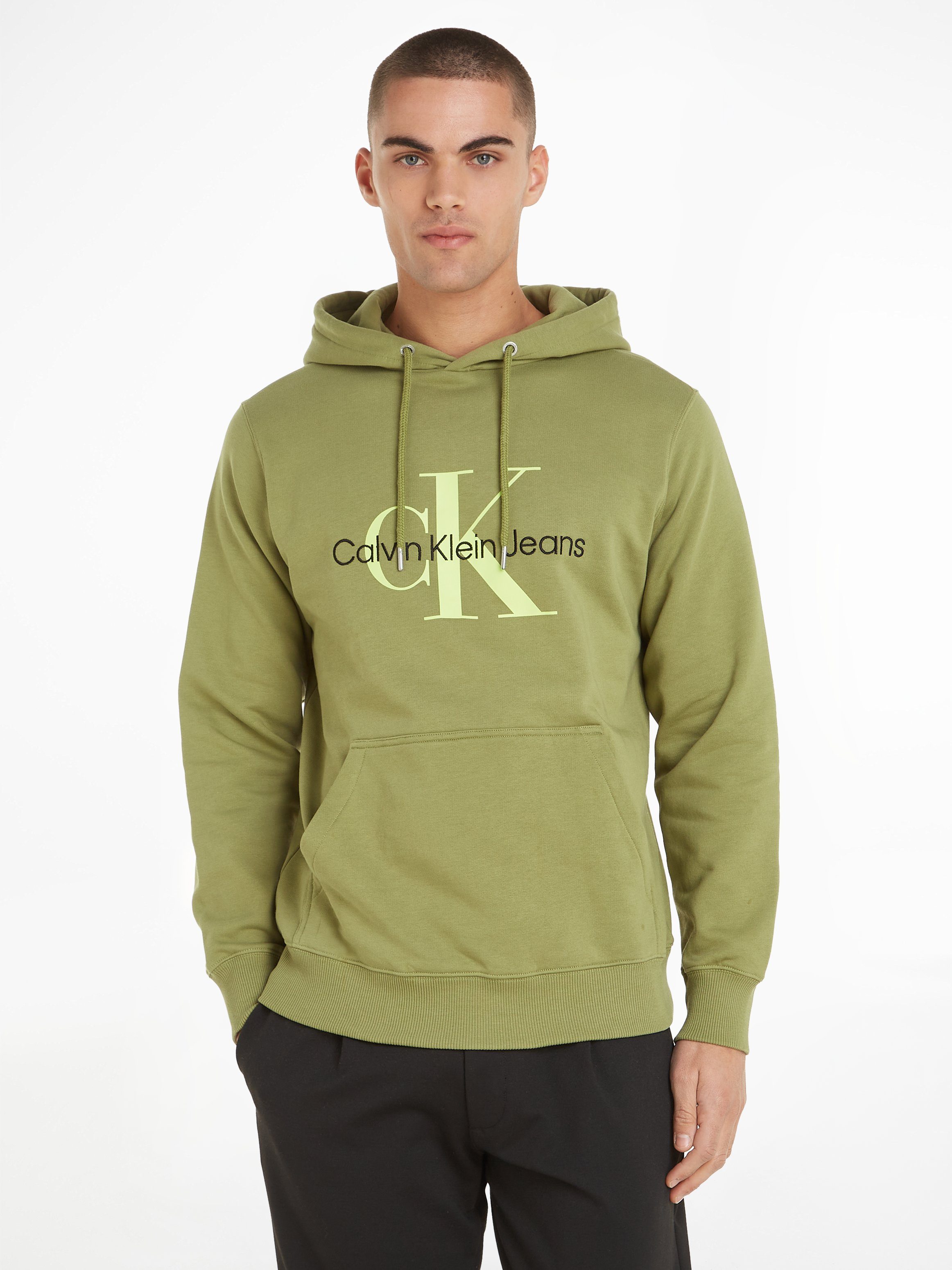 Calvin Klein Jeans Kapuzensweatshirt SEASONAL MONOLOGO REGULAR HOODIE mit Logodruck und Stickerei