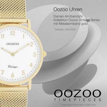 OOZOO Quarzuhr Oozoo Unisex Armbanduhr Vintage Series, (Analoguhr), Damen, Herrenuhr rund, mittel (ca. 32mm) Metallarmband, Fashion-Style