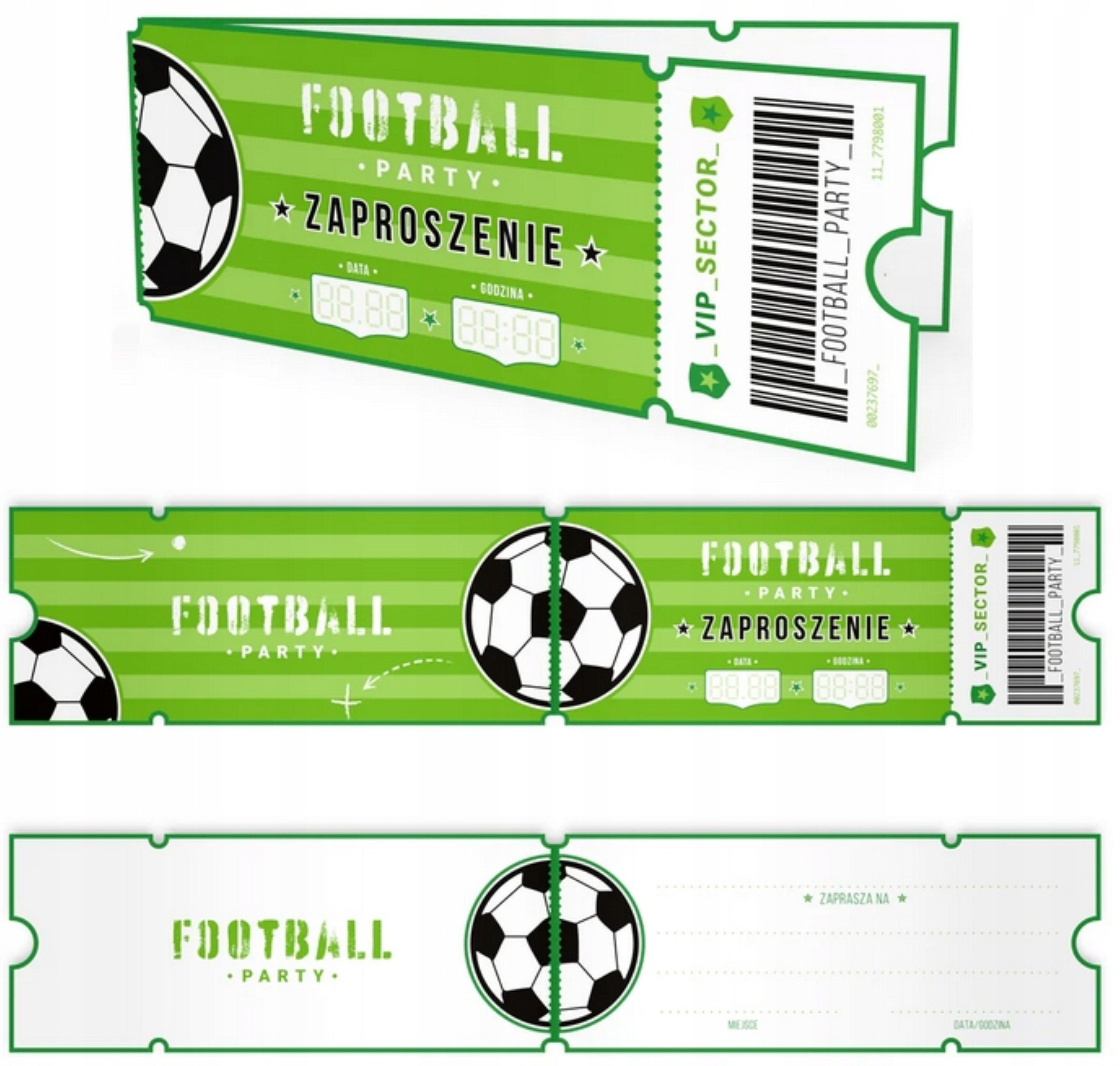 Festivalartikel Einladungskarten Fußball Einladungen 6er-Set – Ticket-Design für Kindergeburtstag