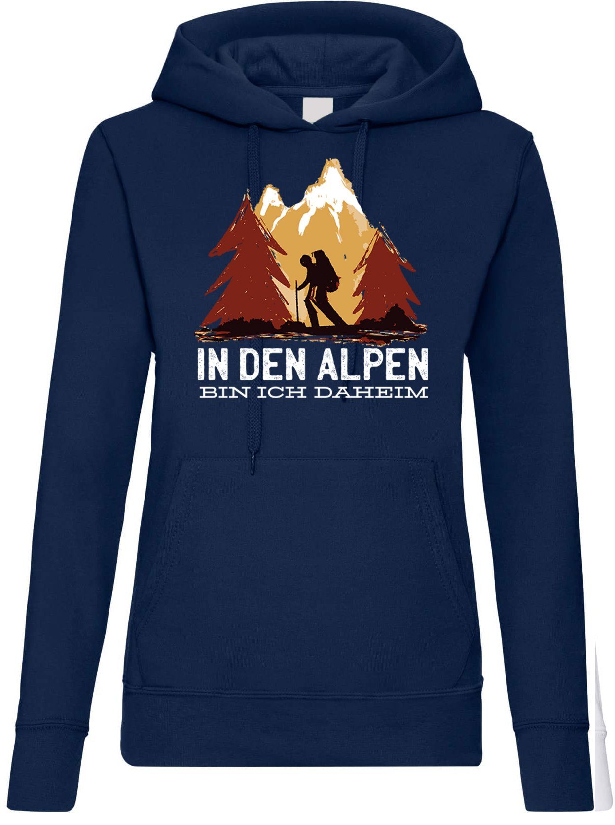 Kapuzenpullover In Den Alpen Bin Ich Daheim Damen Hoodie Pullover