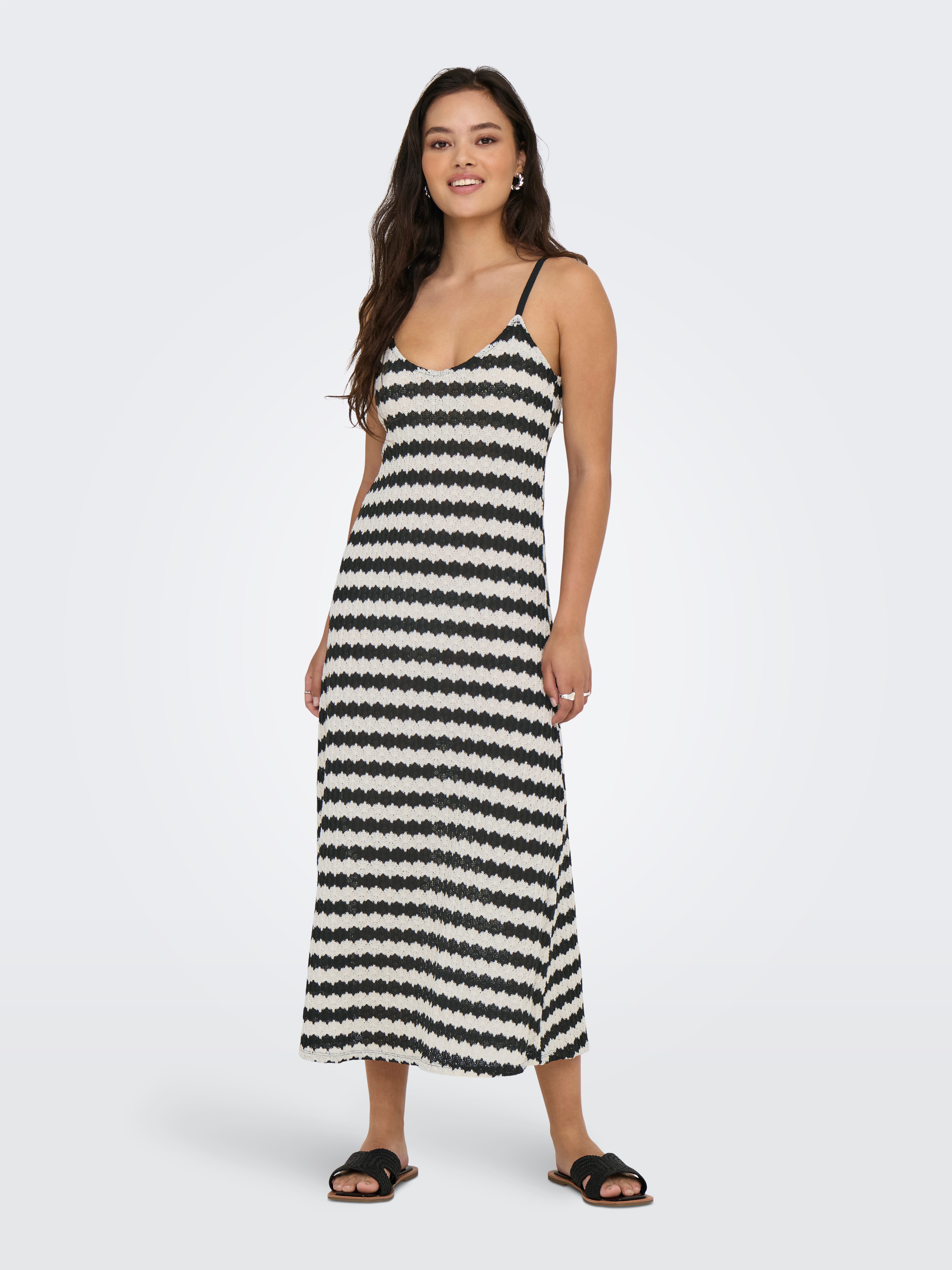 ONLY Trägerkleid ONLEVARA S/L STRIPE DRESS JRS NOOS Materialmix, regular fit – Bild 5 von 5