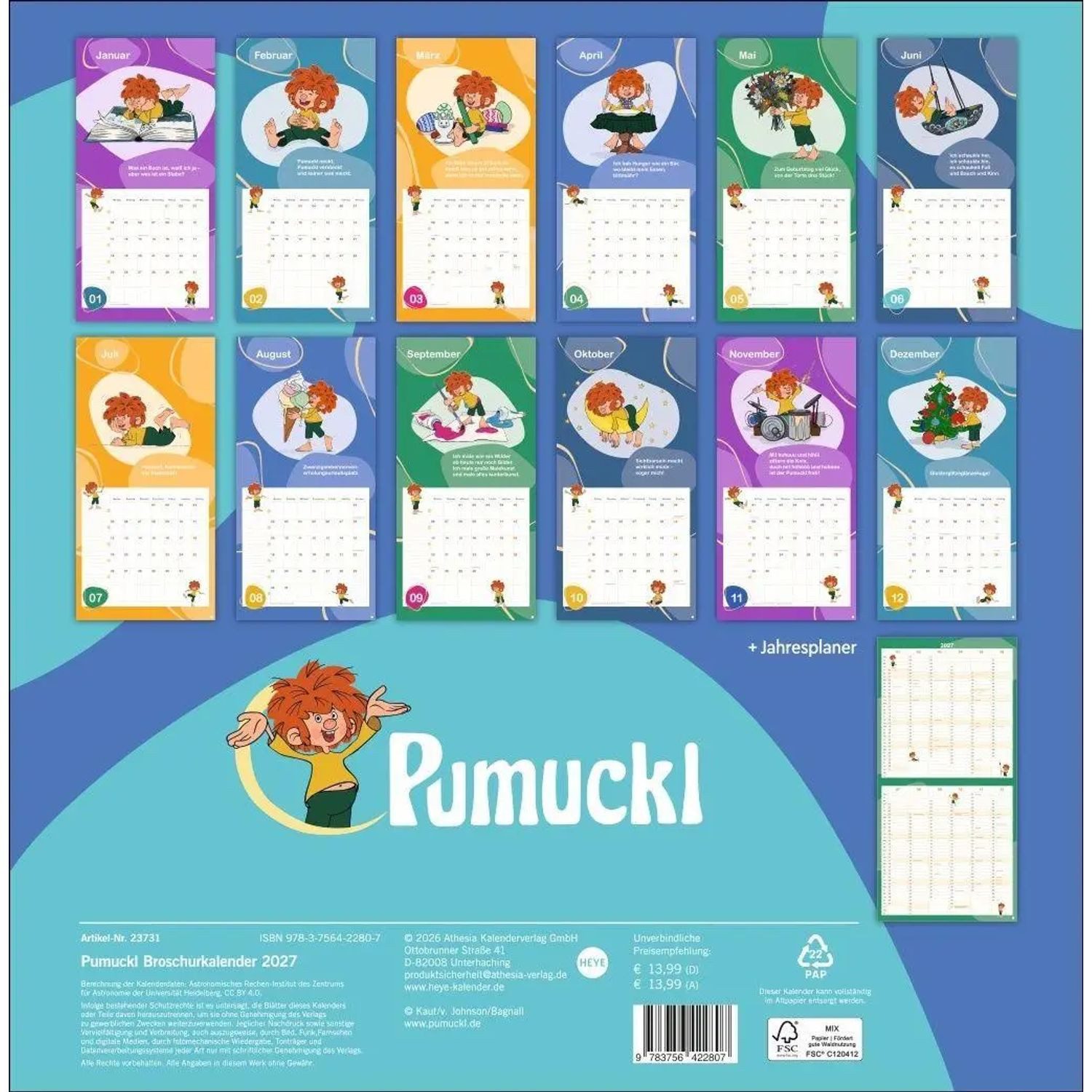 HEYE Wandkalender Pumuckl Broschurkalender 2027 – Bild 2 von 5