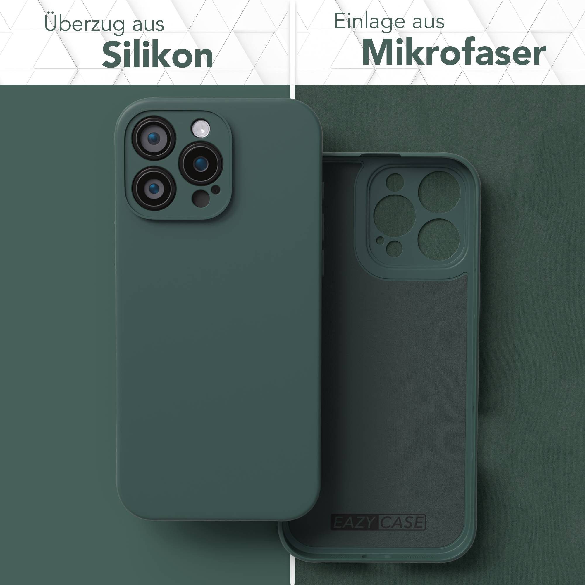 EAZY CASE Handyhülle für Apple iPhone 16 Pro Max Hülle Silikon 6,9 Zoll, Silikon Schutzhülle mit Kameraschutz kratzfestes Bumper Nachtgrün – Bild 3 von 5