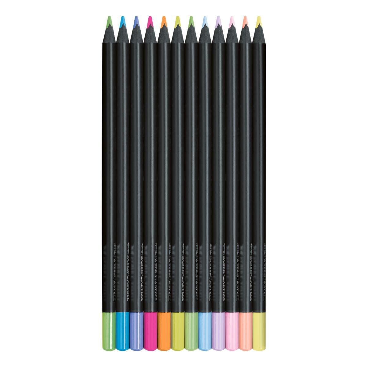 Faber-Castell Buntstift Black Edition neon + pastell, (12-tlg), 12 Farben