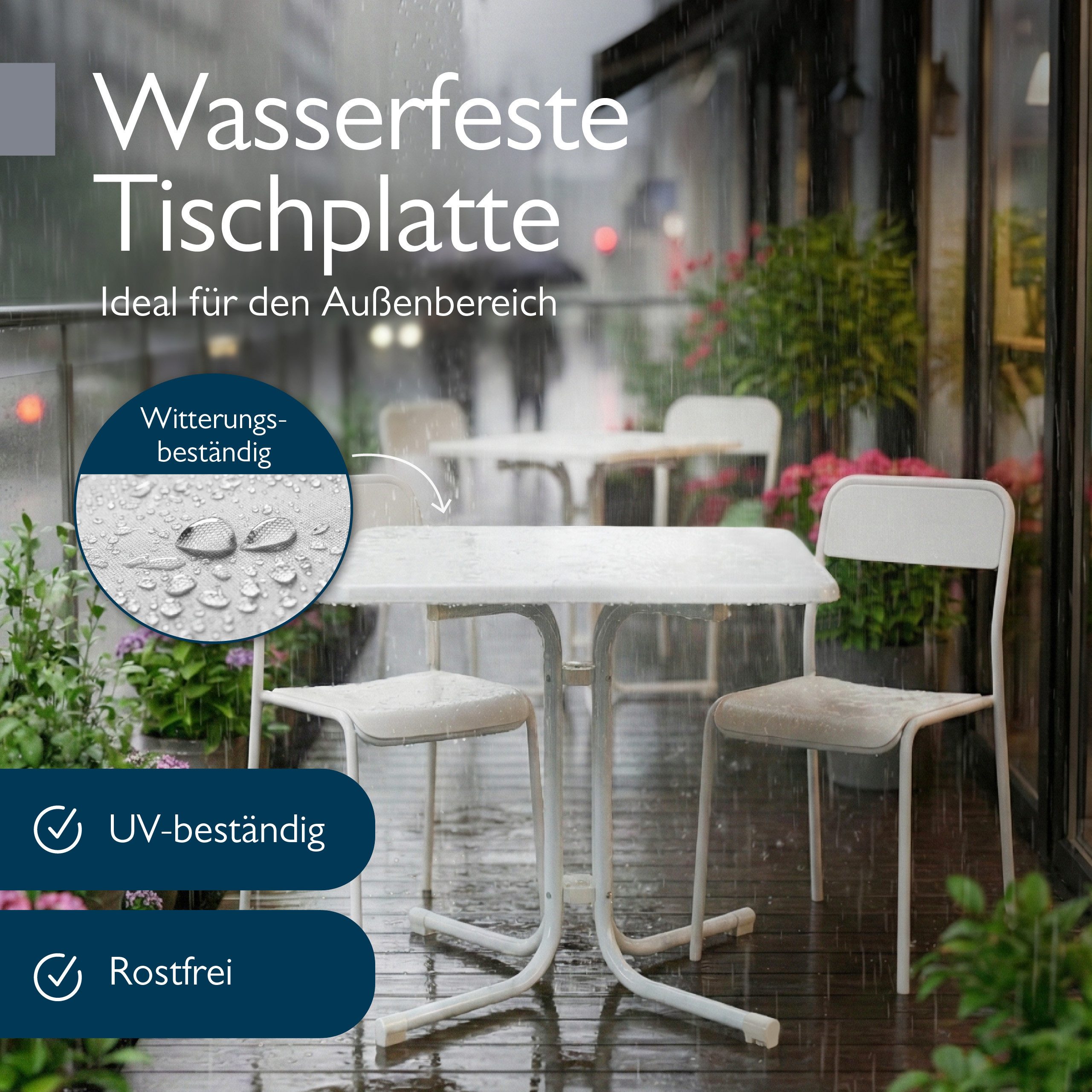 Beautissu Bistrotisch Campingtisch Partytisch Esstisch Gastro Bistroni, Bistrotisch Bistroni WP 70x70xH70cm Weiß