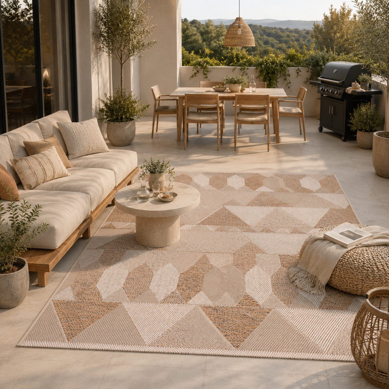 Pergamon Outdoorteppich Panama In- und Outdoor Teppich, Rechteckig, Höhe: 6 mm