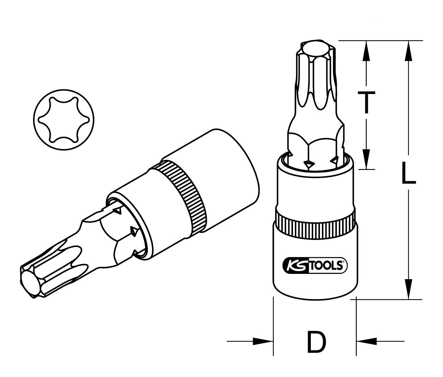 KS Tools Torx-Bit, 3/8" Stecknuss, T50