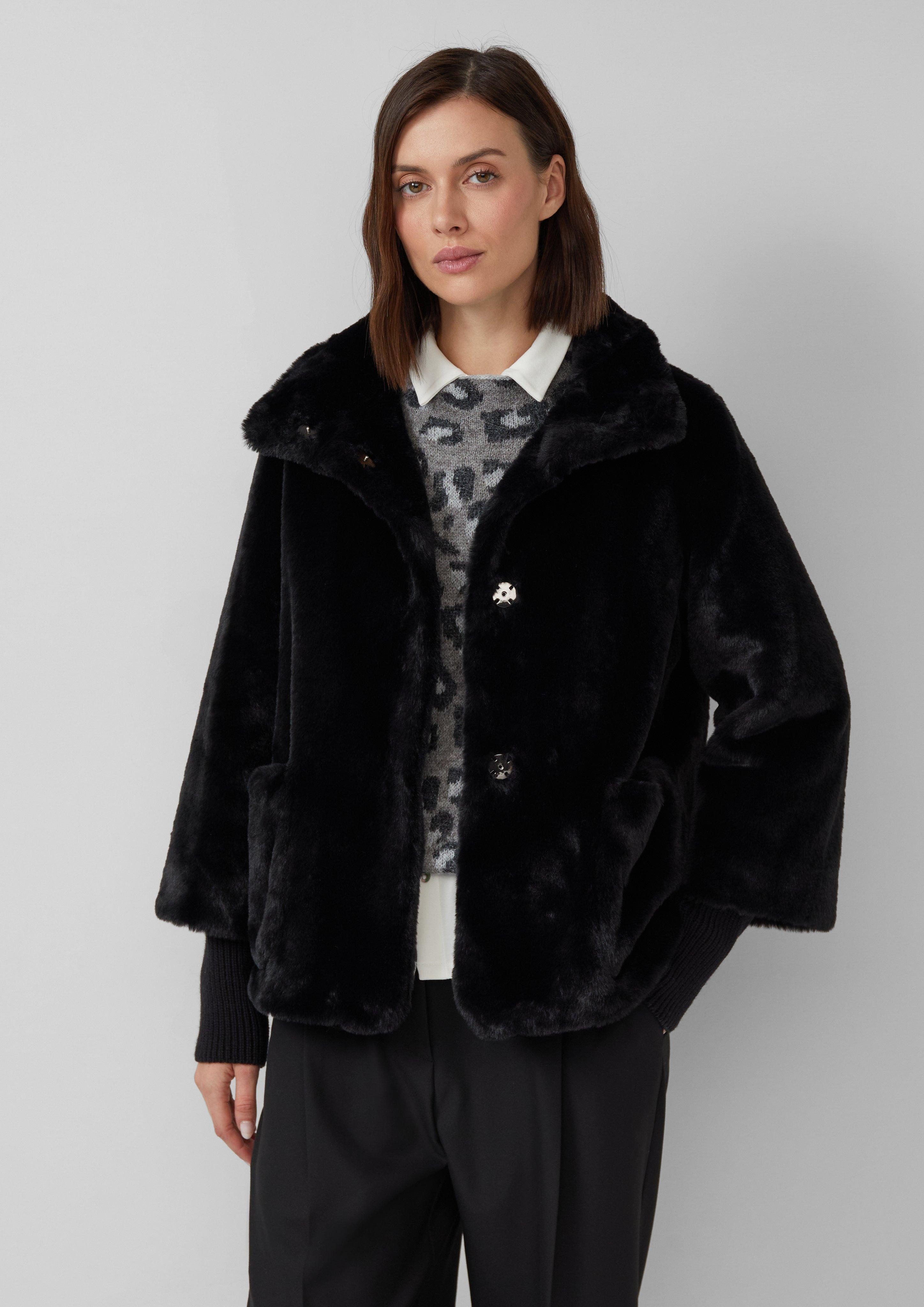 s.Oliver BLACK LABEL Funktionsjacke Teddyplüsch-Jacke mit günstig online kaufen