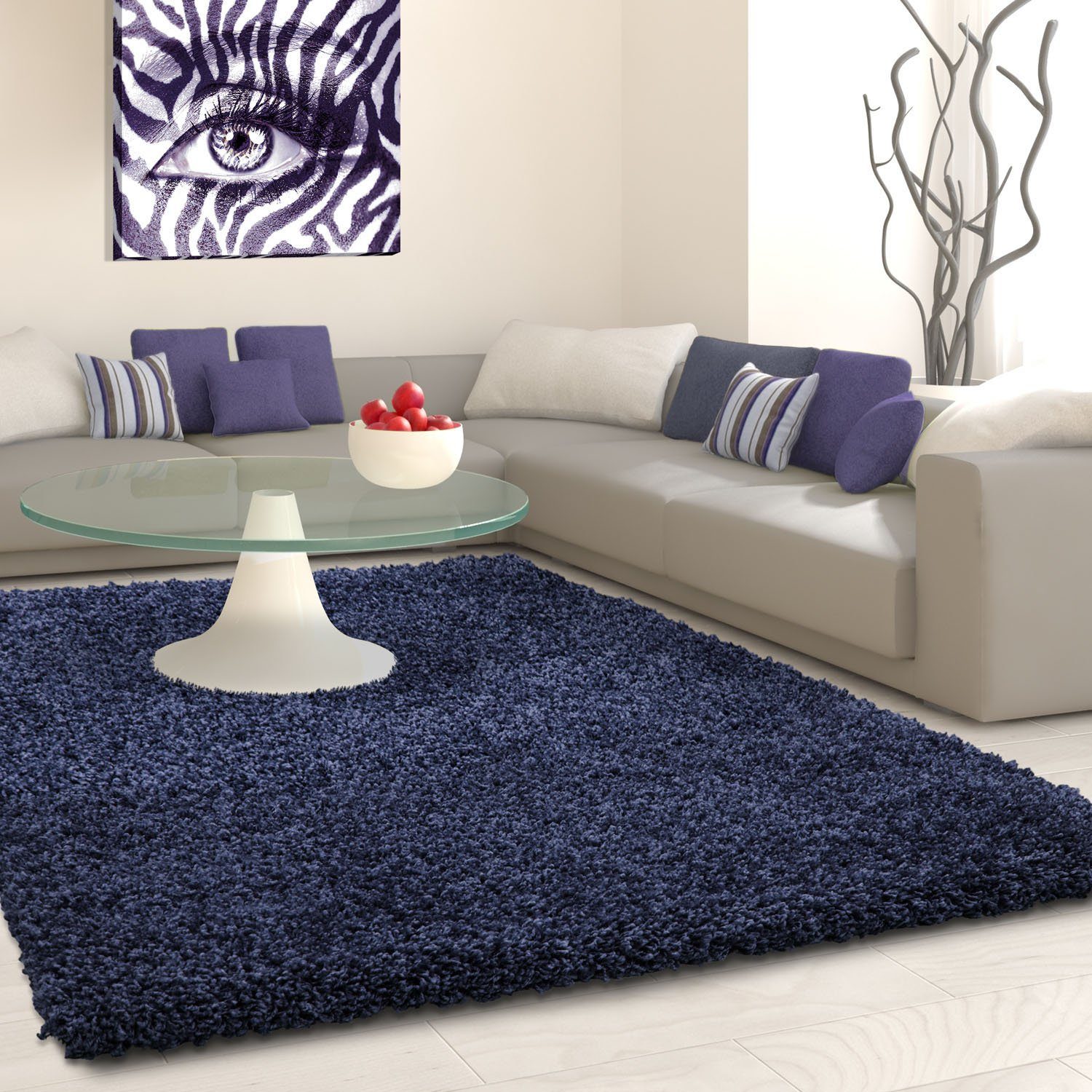 Hochflor-Teppich Life Shaggy 1500, Ayyildiz Teppiche, rechteckig, Höhe: 30 mm, Langflor, uni, große Farbauswahl, robust, auch als Läufer und in rund navy