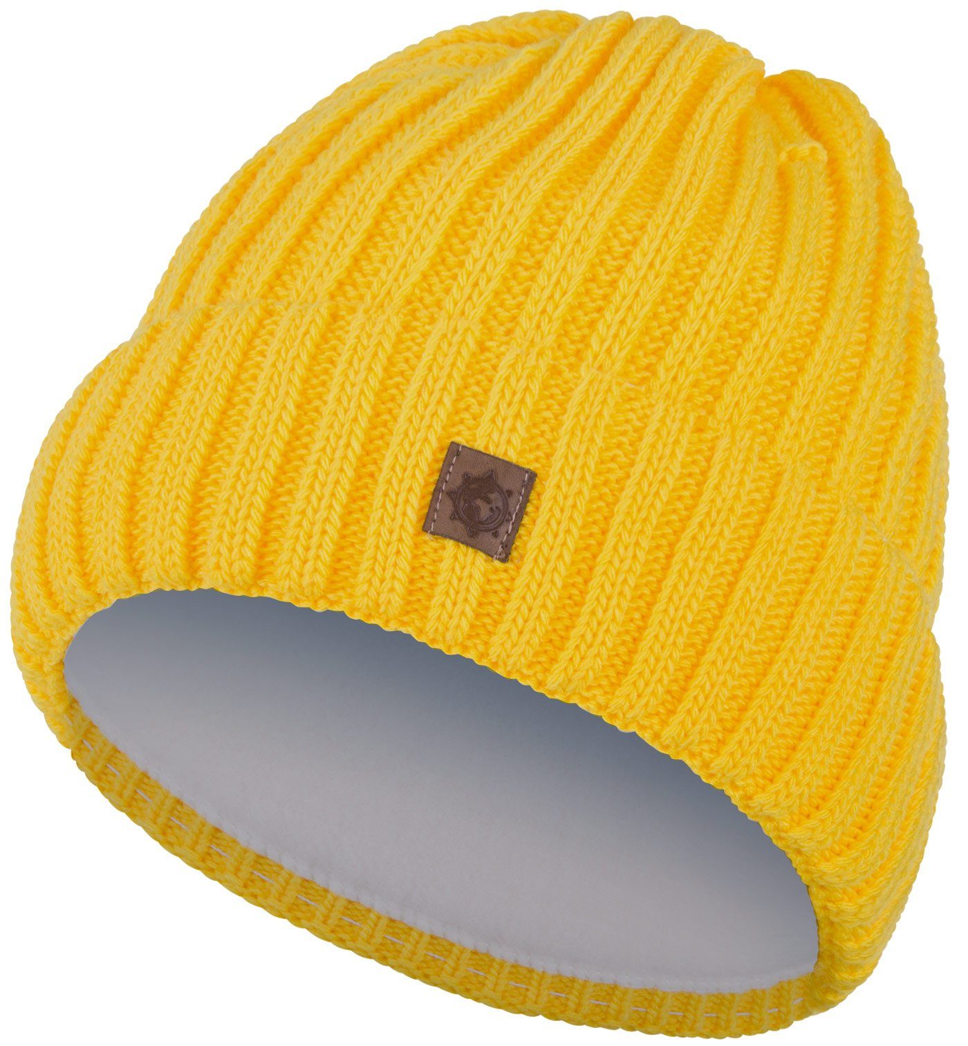 (1-St) Wintermütze Strickmütze compagno Jahre gelb Mädchen 2-10 Kindermütze Beanie Jungen Strickmütze