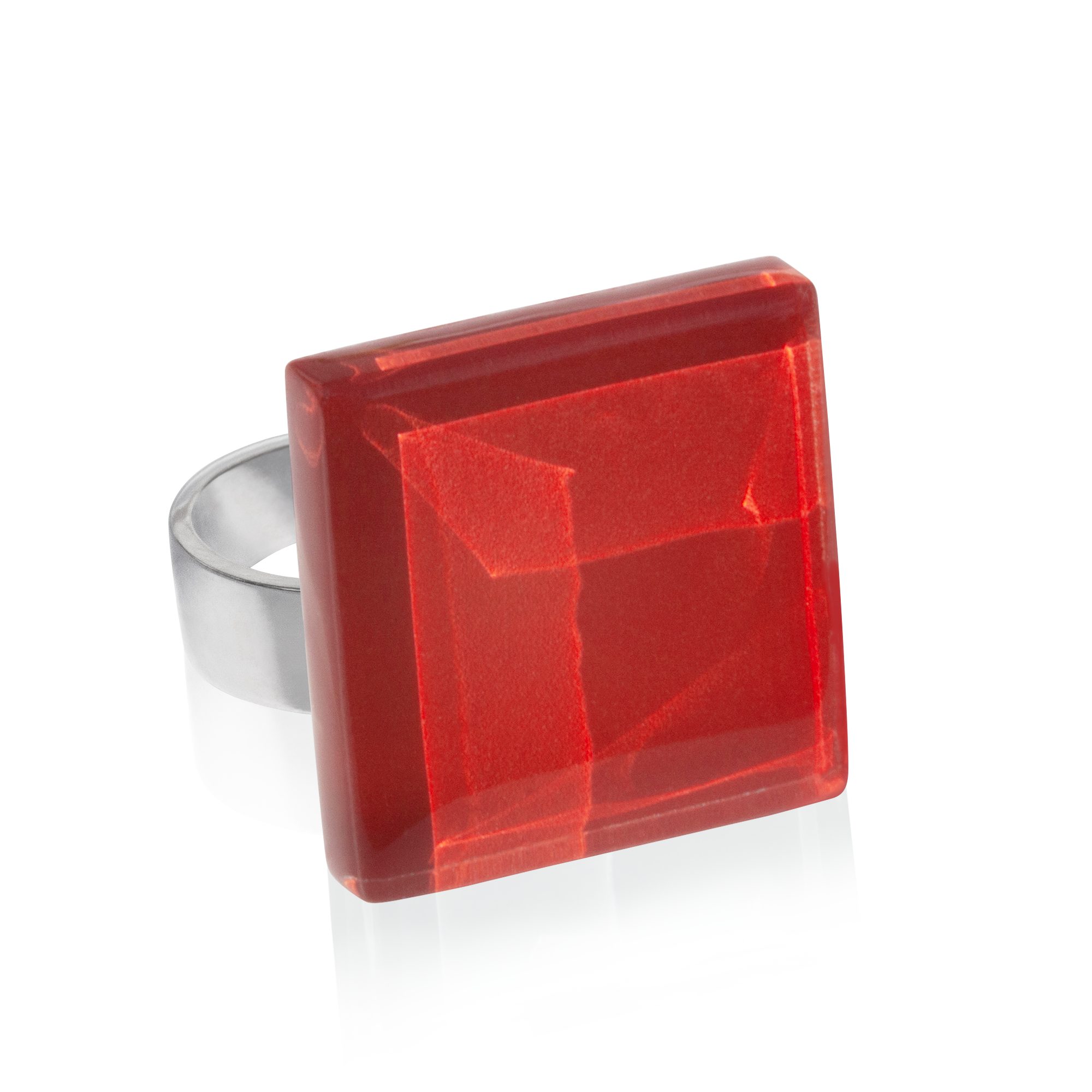 ALEXASCHA Fingerring Statement Ring mit Stein 20mm • größenverstellbar