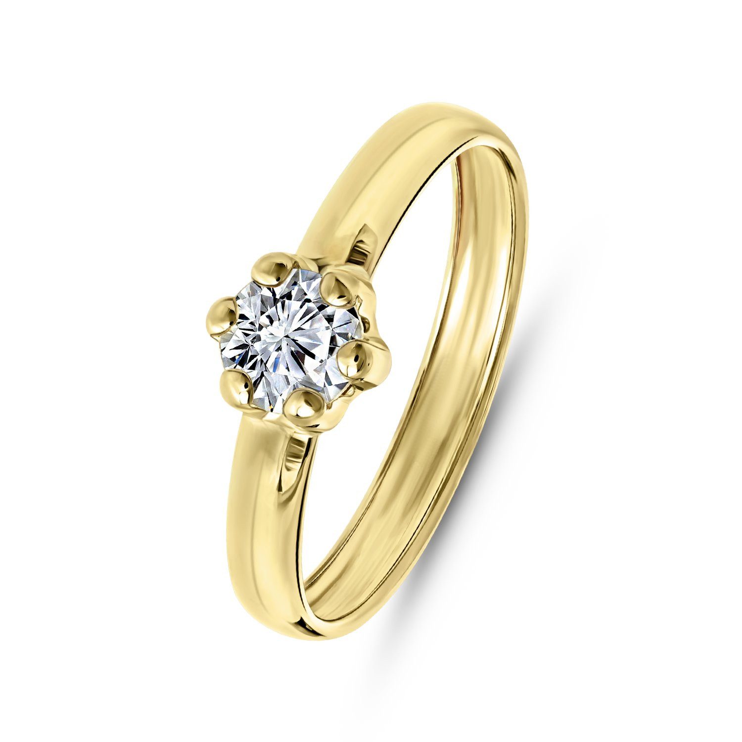LUCARDI Fingerring Ring - 375 Gold - Gold - Zirkonia - Damen