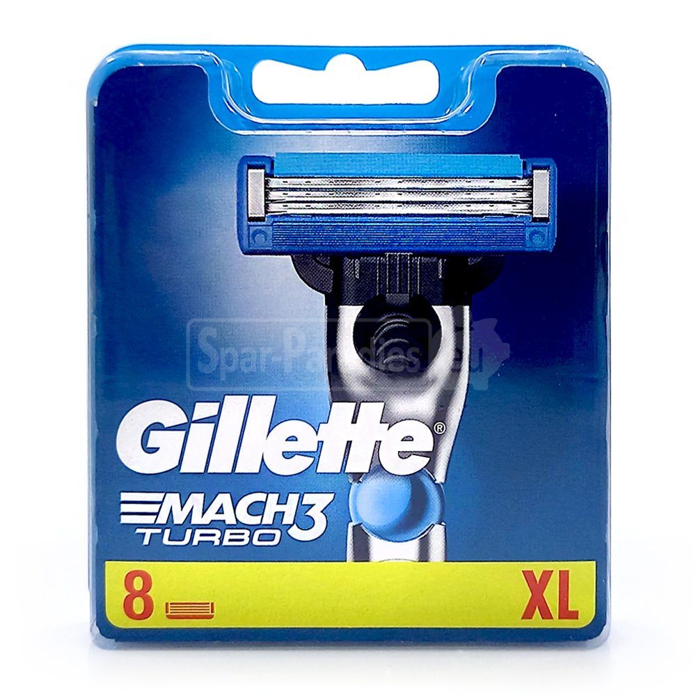 Gillette Rasierklingen Gillette Mach 3 Turbo 3D Motion Rasierklingen, 8er Pack, 3-tlg., mit aufschäumenden Hautconditioner