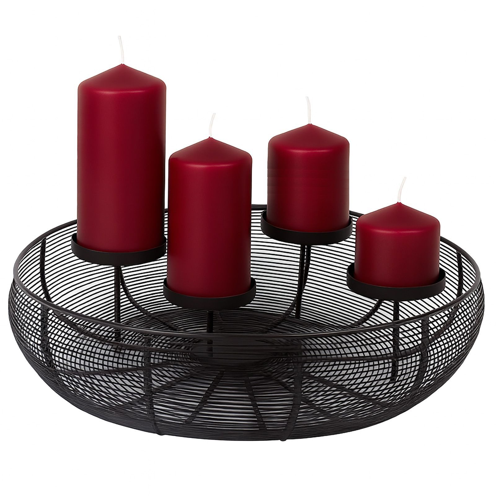 BURI Dekokranz BURI Adventskranz schwarz 4 Kerzen Weihnachtskranz Kränze Ge günstig online kaufen
