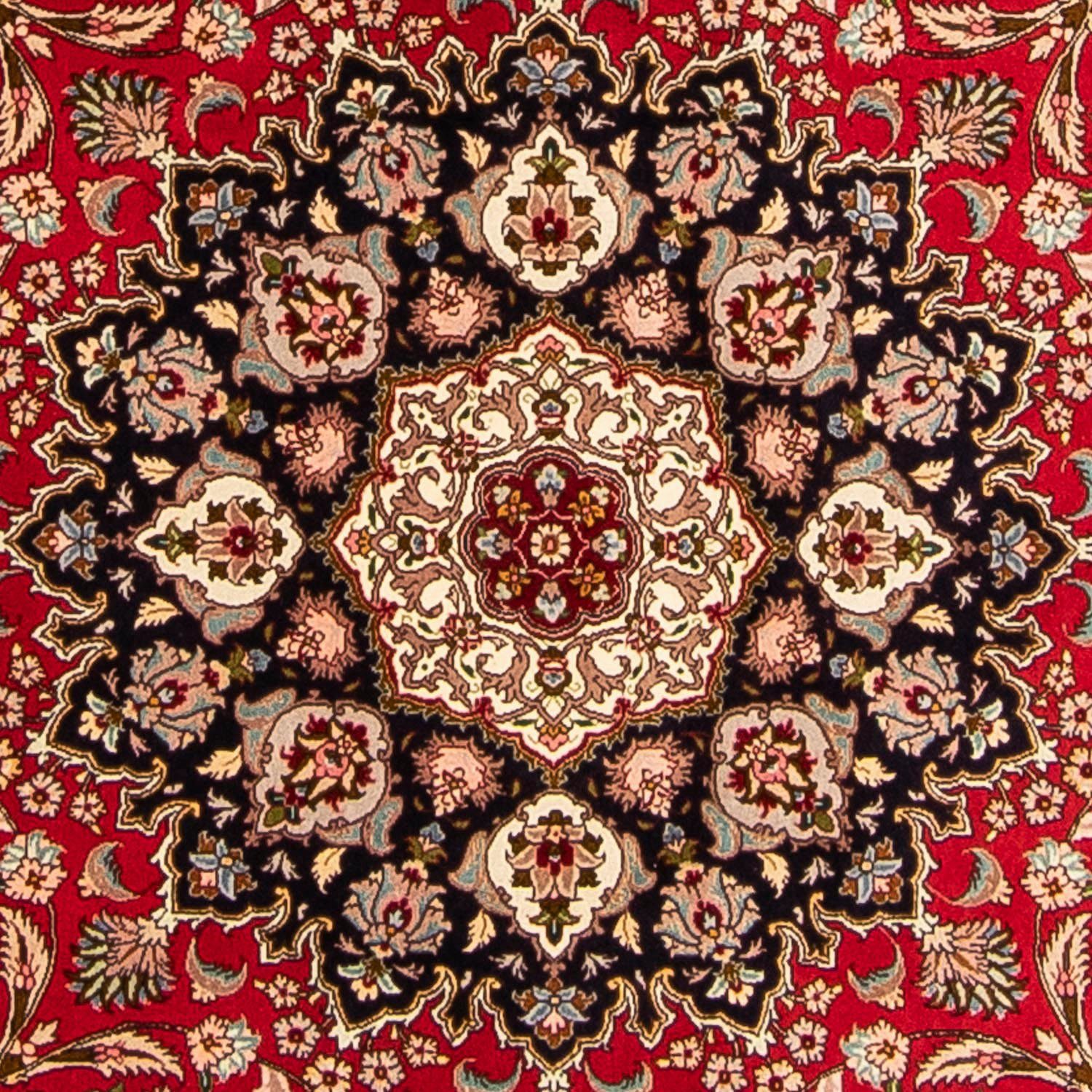 Orientteppich Perser - Täbriz - - Royal Zertifikat 253 x rund mm, morgenland, Einzelstück rund, cm 7 253 dunkelrot, mit Höhe: Handgeknüpft, - Wohnzimmer