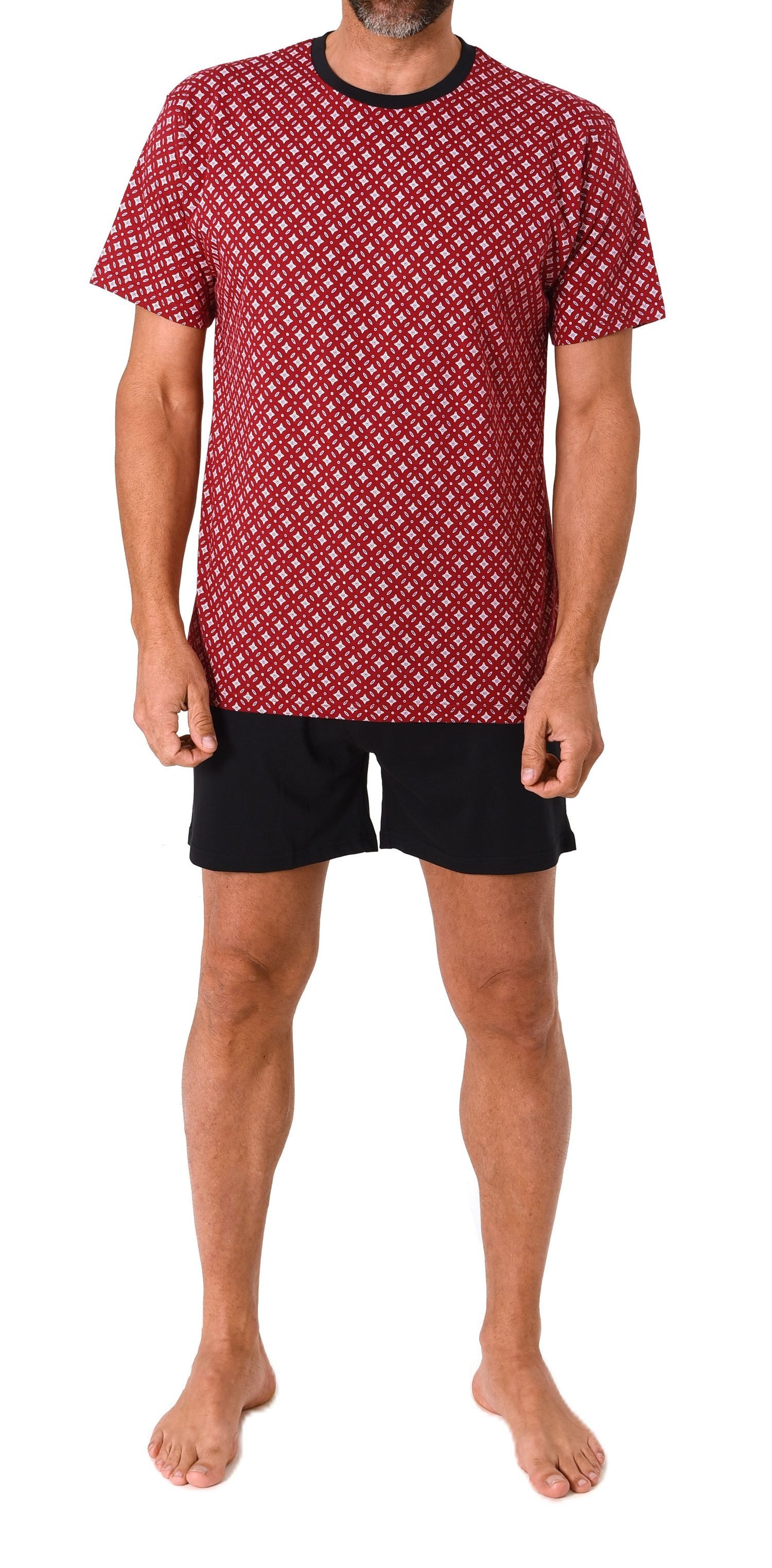 Pyjama Normann Herren kurzarm Schlafanzug Shorty Pyjama in eleganter Optik