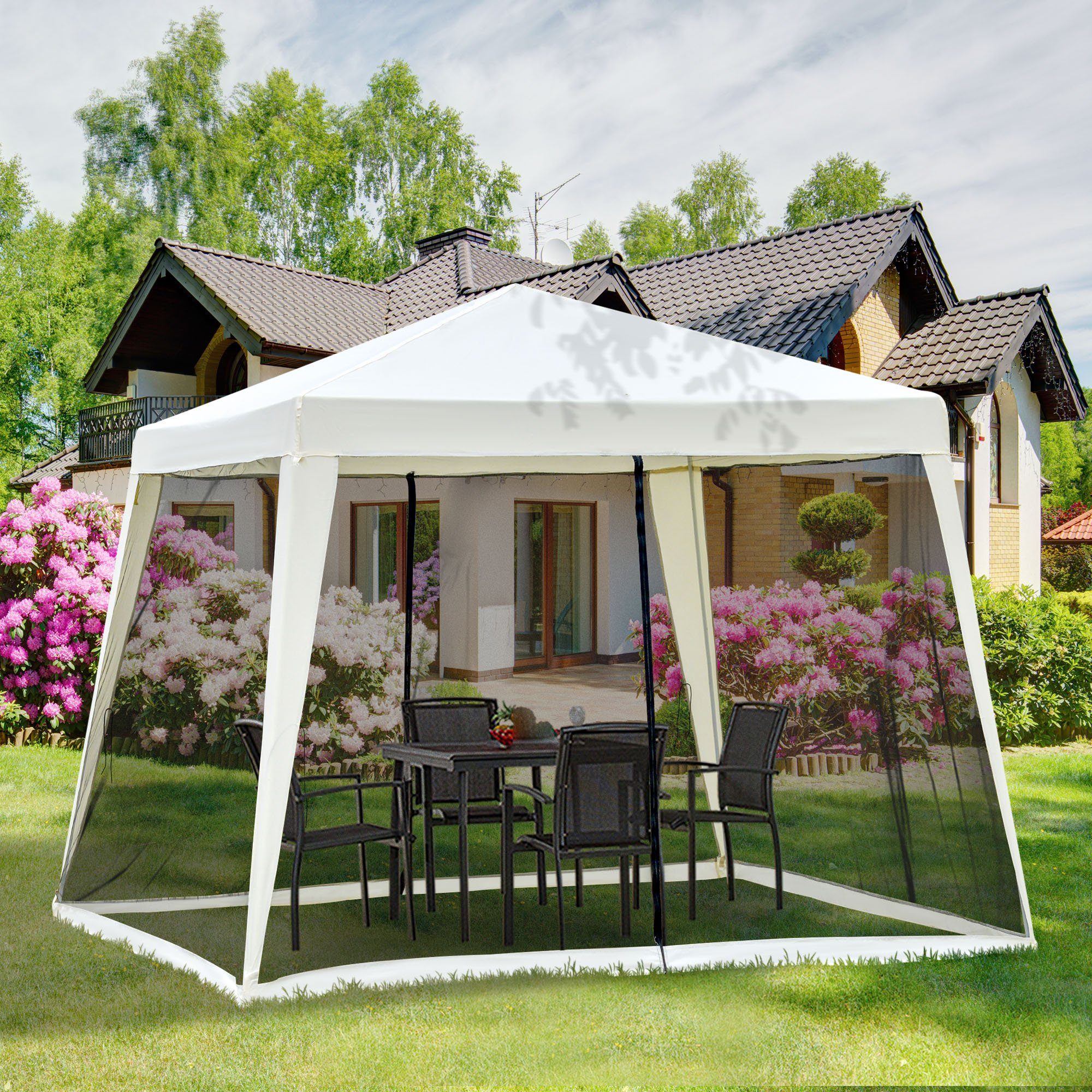 Outsunny Pavillon Partyzelt, Wetterfest, Zelt mit günstig online kaufen