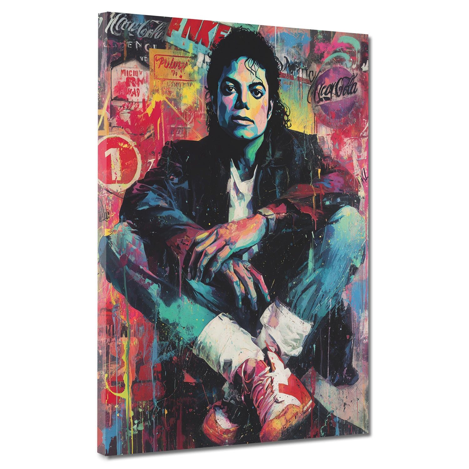 Artedinoi Leinwandbild Pop Art King Legende Musik Retro Leinwandbild Wandbild Kunstdruck XL D, Musiklegende, Retro-Porträt